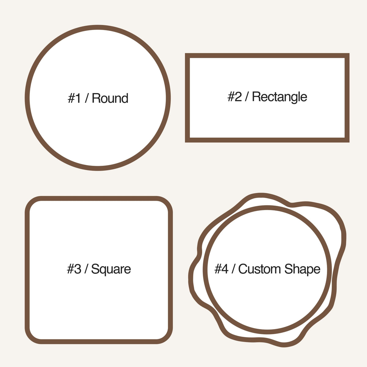 stamprints benutzerdefinierte Etikett Papier Form