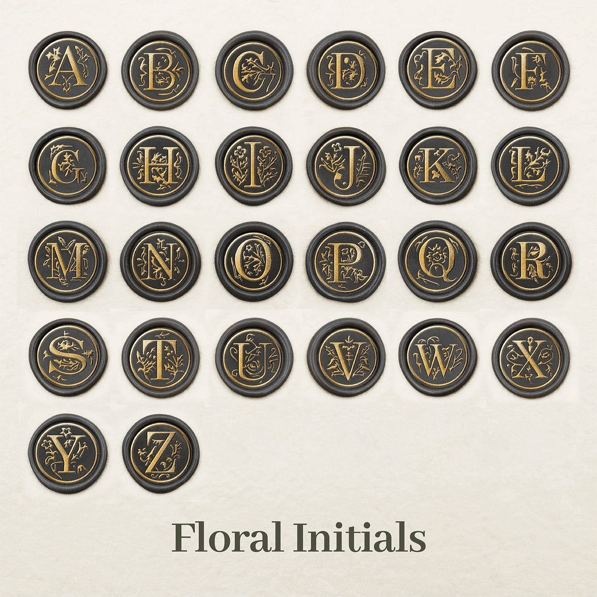 Stamprints Blumen-Initial Siegelwachs Siegelstempel Farbe
