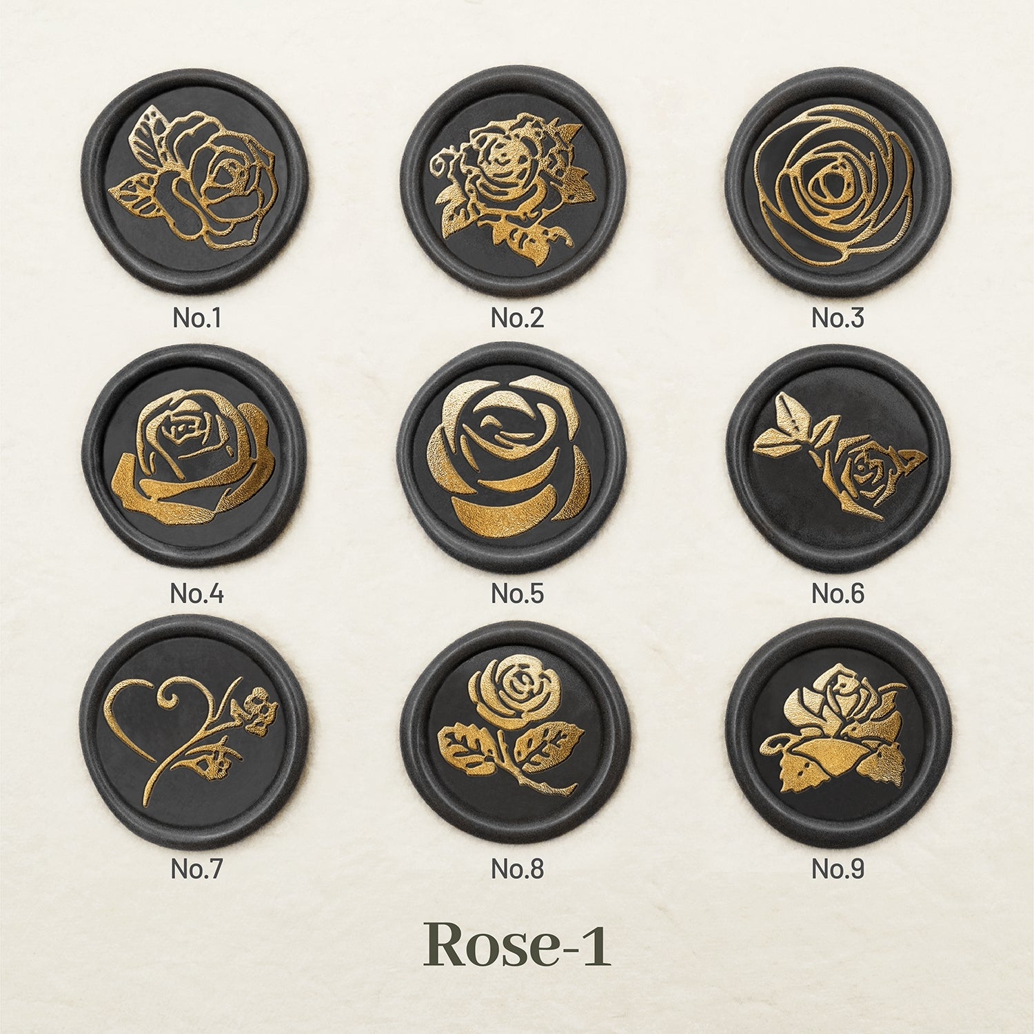 Stamprints Rosen Wachssiegel Stempel Design 1