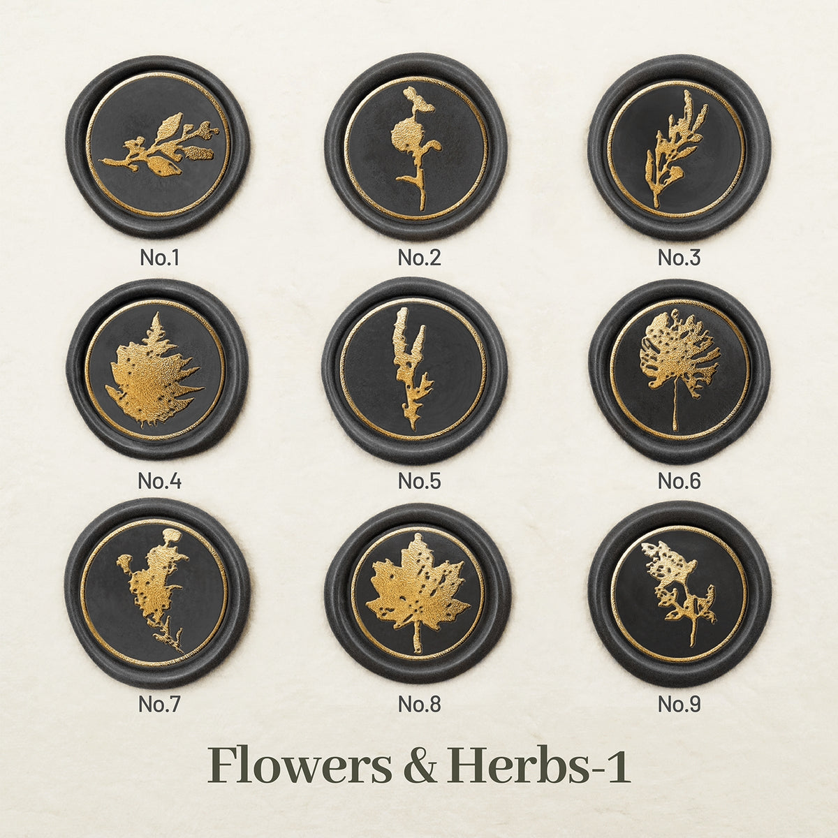 Stamprints Blumen Kräuter Siegelwachs Siegelstempel Design 1