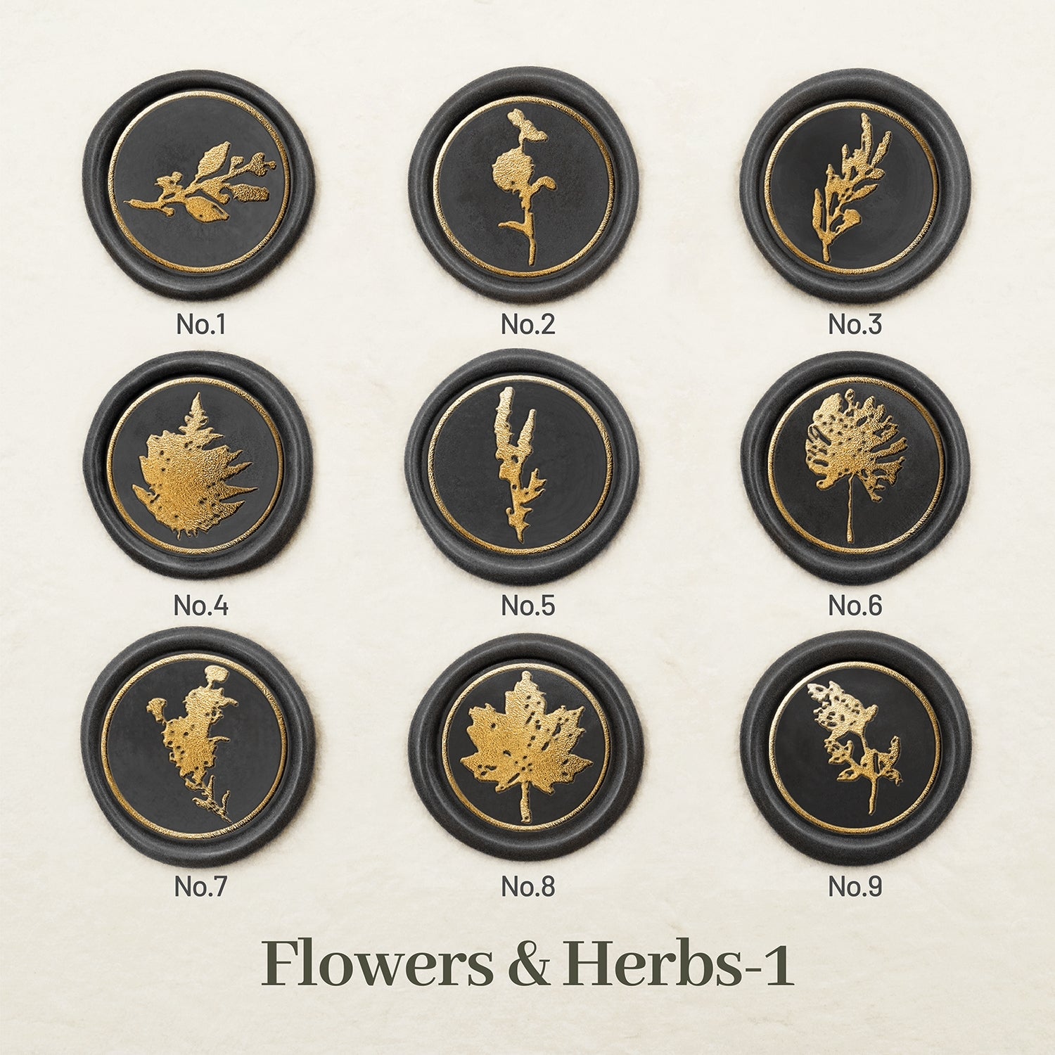 Stamprints Blumen Kräuter Siegelwachs Siegelstempel Design 1