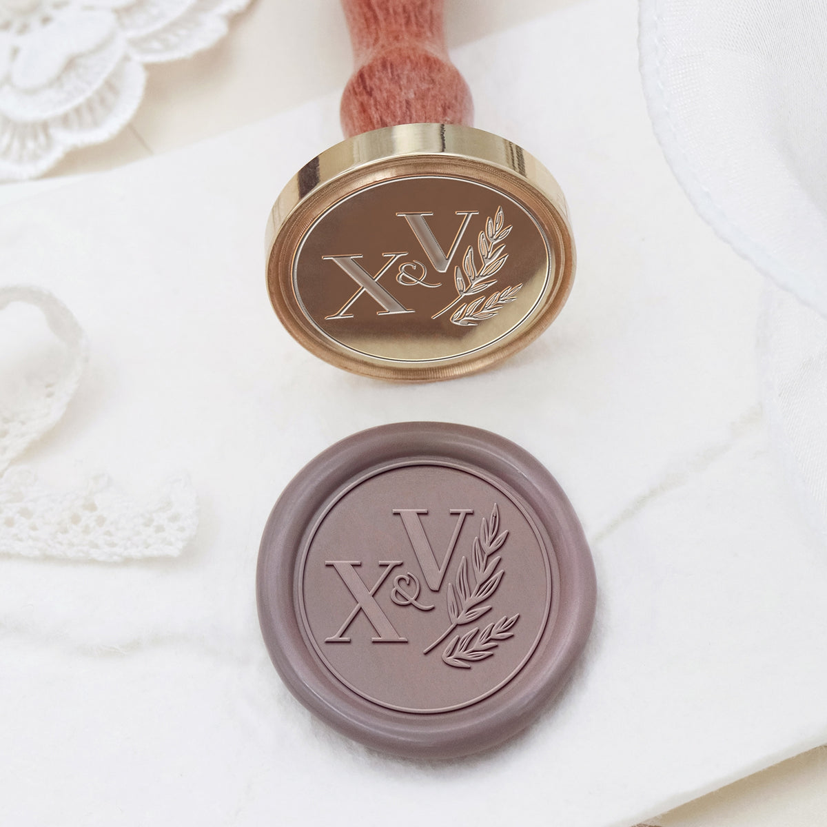 Stamprints Personalisierte Hochzeits-Monogramm Siegelwachs Siegelstempel 2