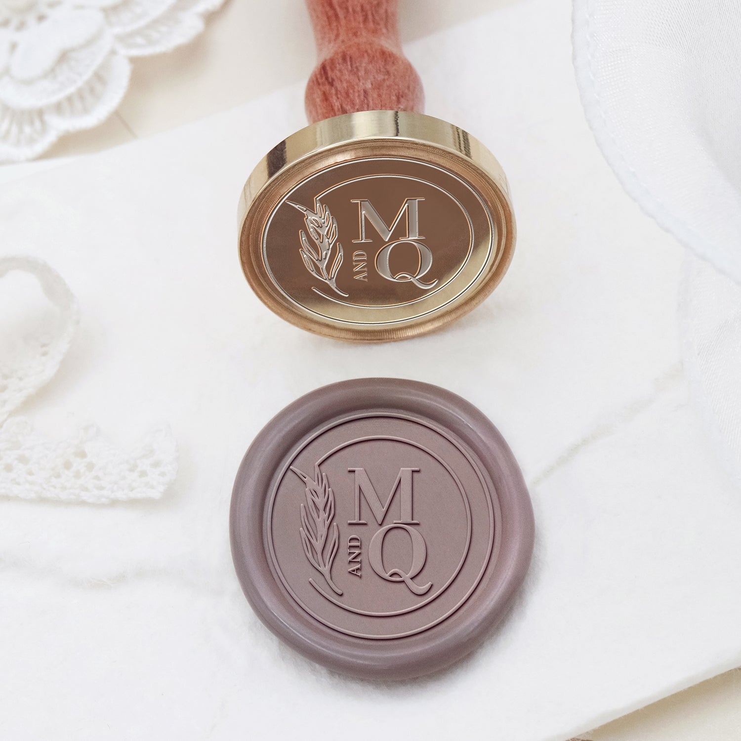 Stamprints Personalisierte Hochzeits-Monogramm Siegelwachs Siegelstempel 2