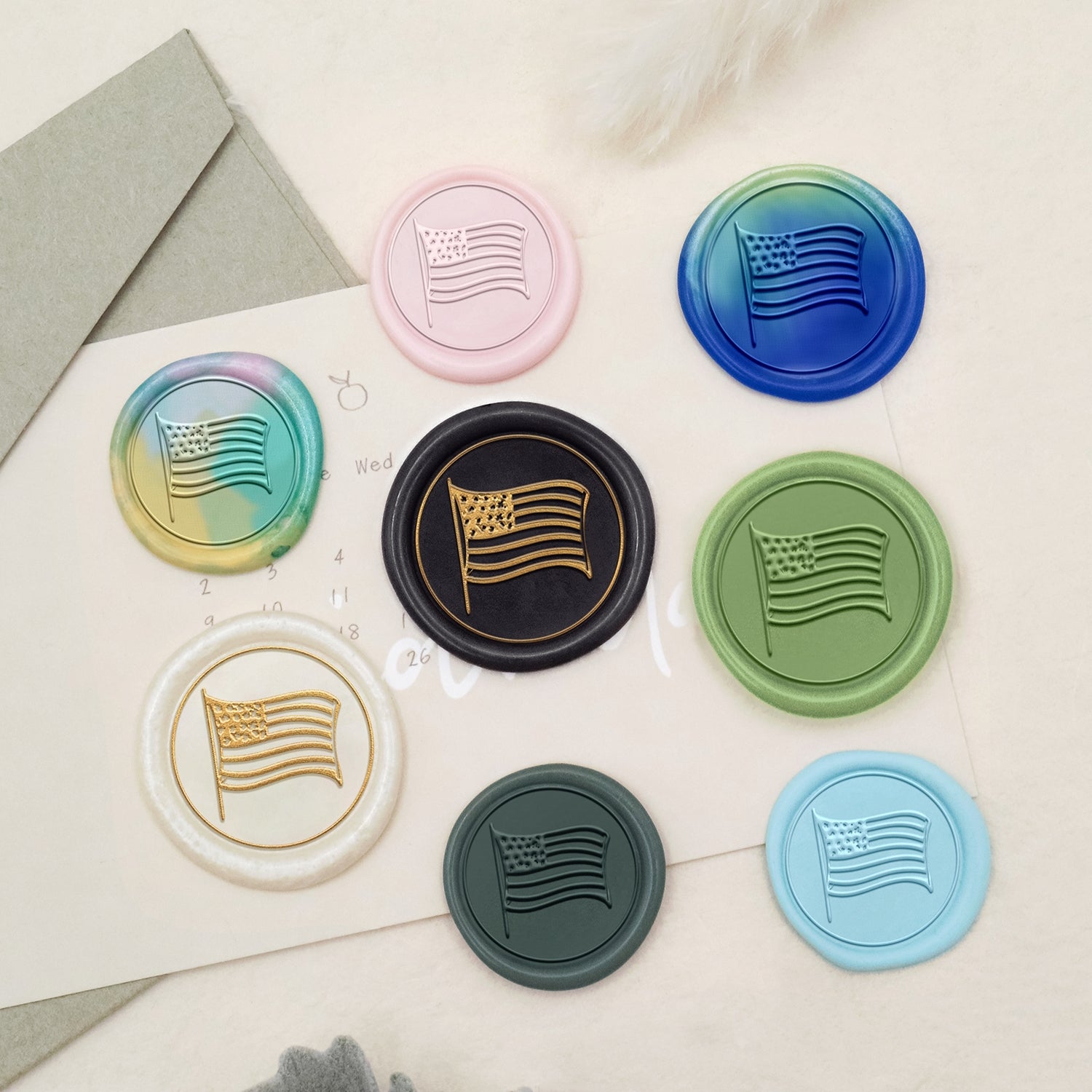 Stamprints US Flaggen Symbol Wachssiegel Stempel 3