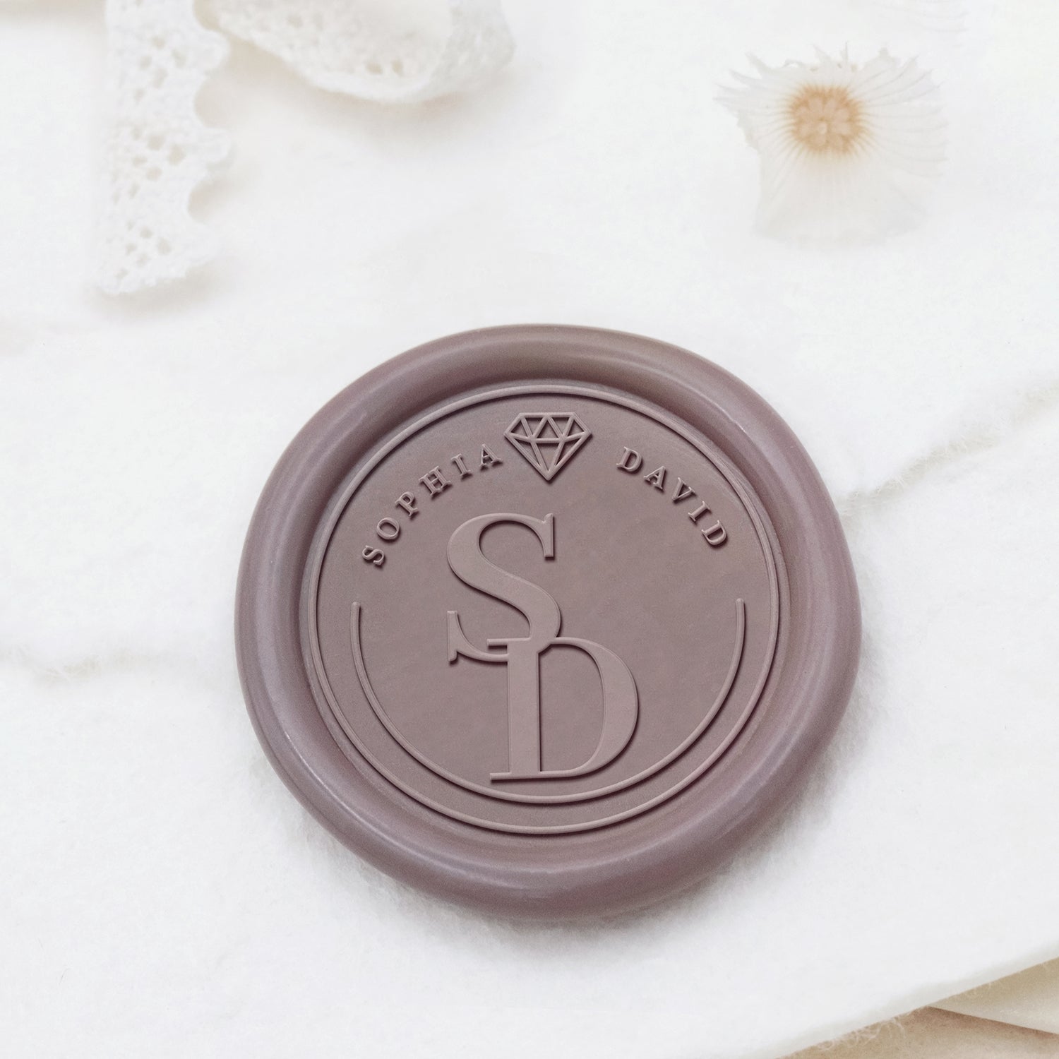 Stamprints Personalisiert Hochzeit Monogramm Siegelwachs Siegelstempel Stempel 1
