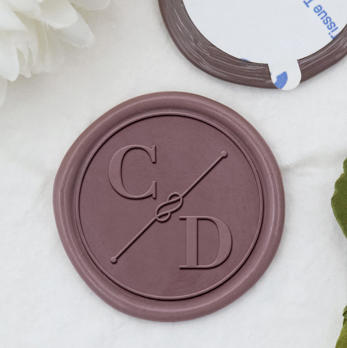Stamprints Personalisiert Einfache Hochzeit Monogramm Siegelwachs Sticker 1