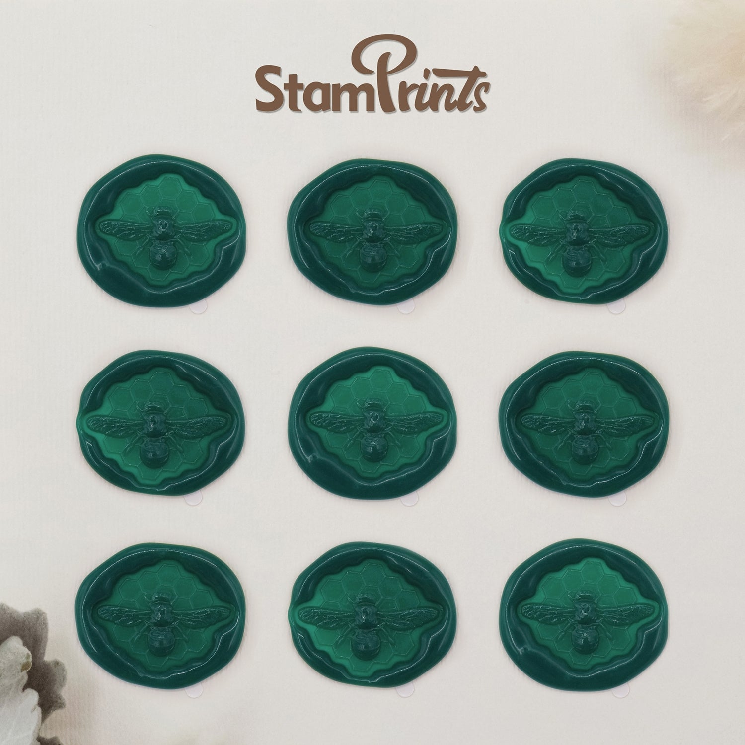 Stamprints 3D Reliefprägung Biene selbstklebend Siegelwachs Siegelstempel Sticker 2