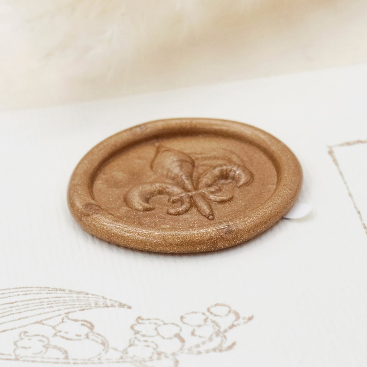 Stamprints 3D Reliefprägung Fleur de Lis selbstklebend Siegelwachs Siegelstempel Sticker 3