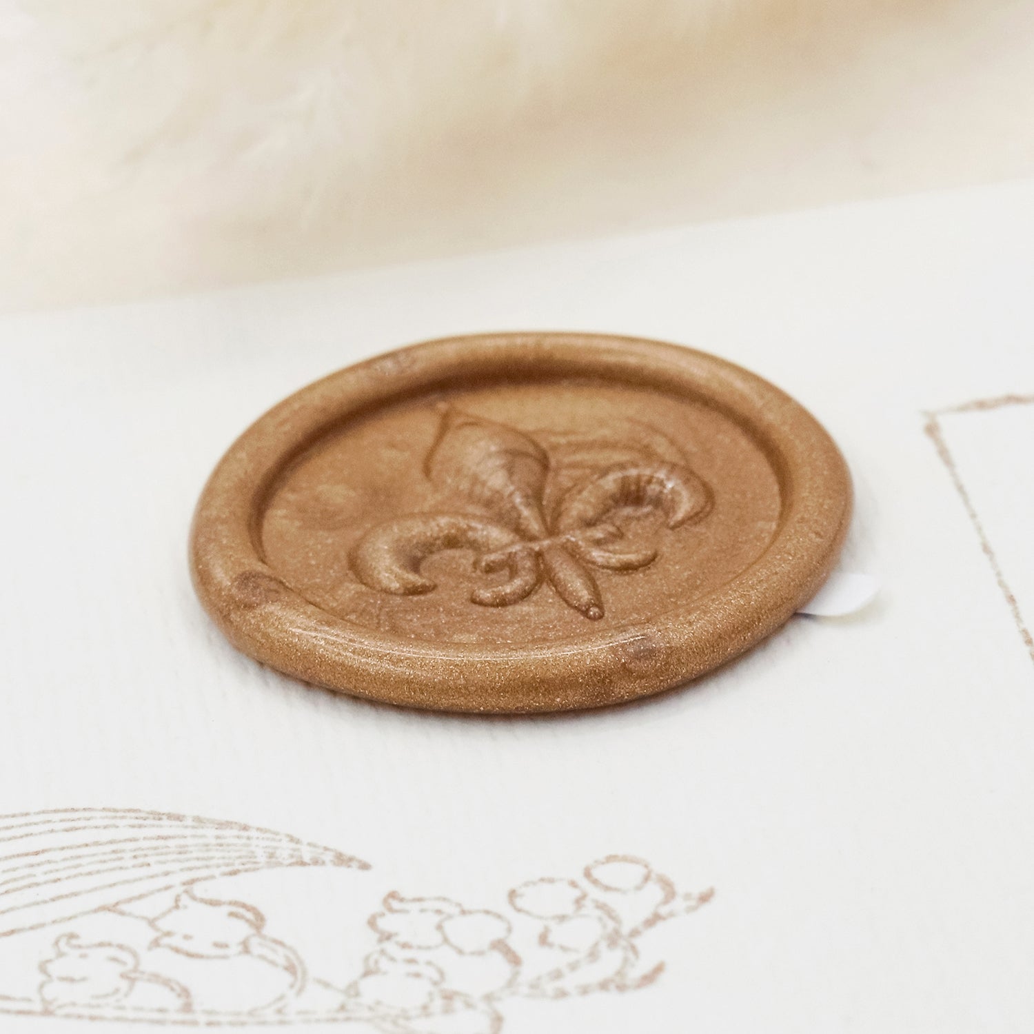 Stamprints 3D Reliefprägung Fleur de Lis selbstklebend Siegelwachs Siegelstempel Sticker 3