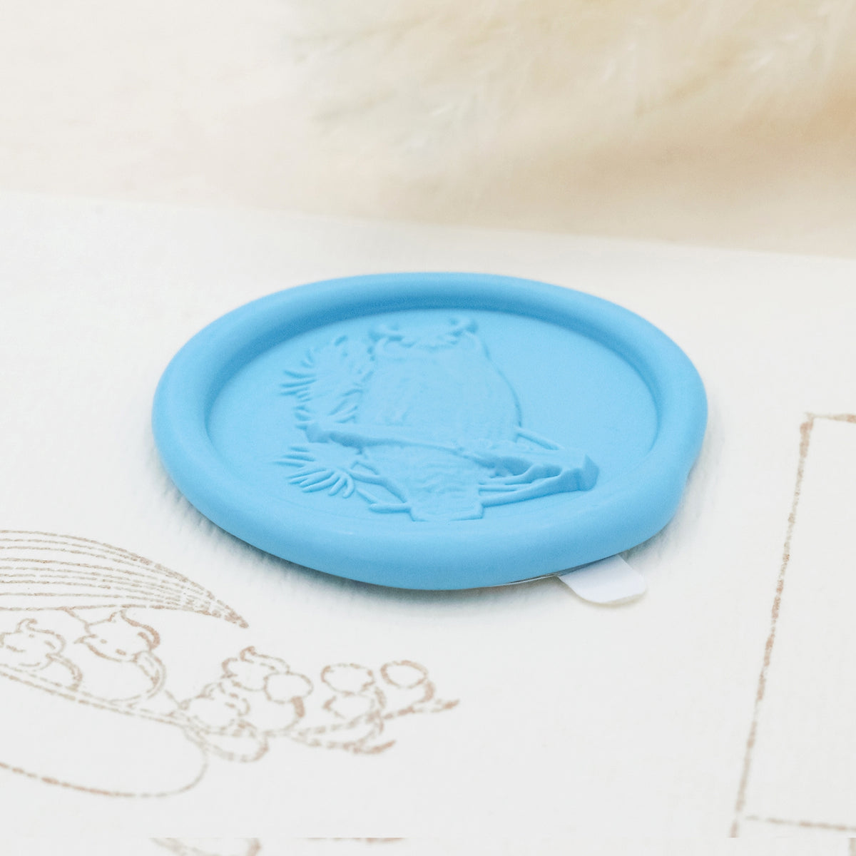 Stamprints 3D Reliefprägung Nachteule selbstklebend Siegelwachs Sticker 4