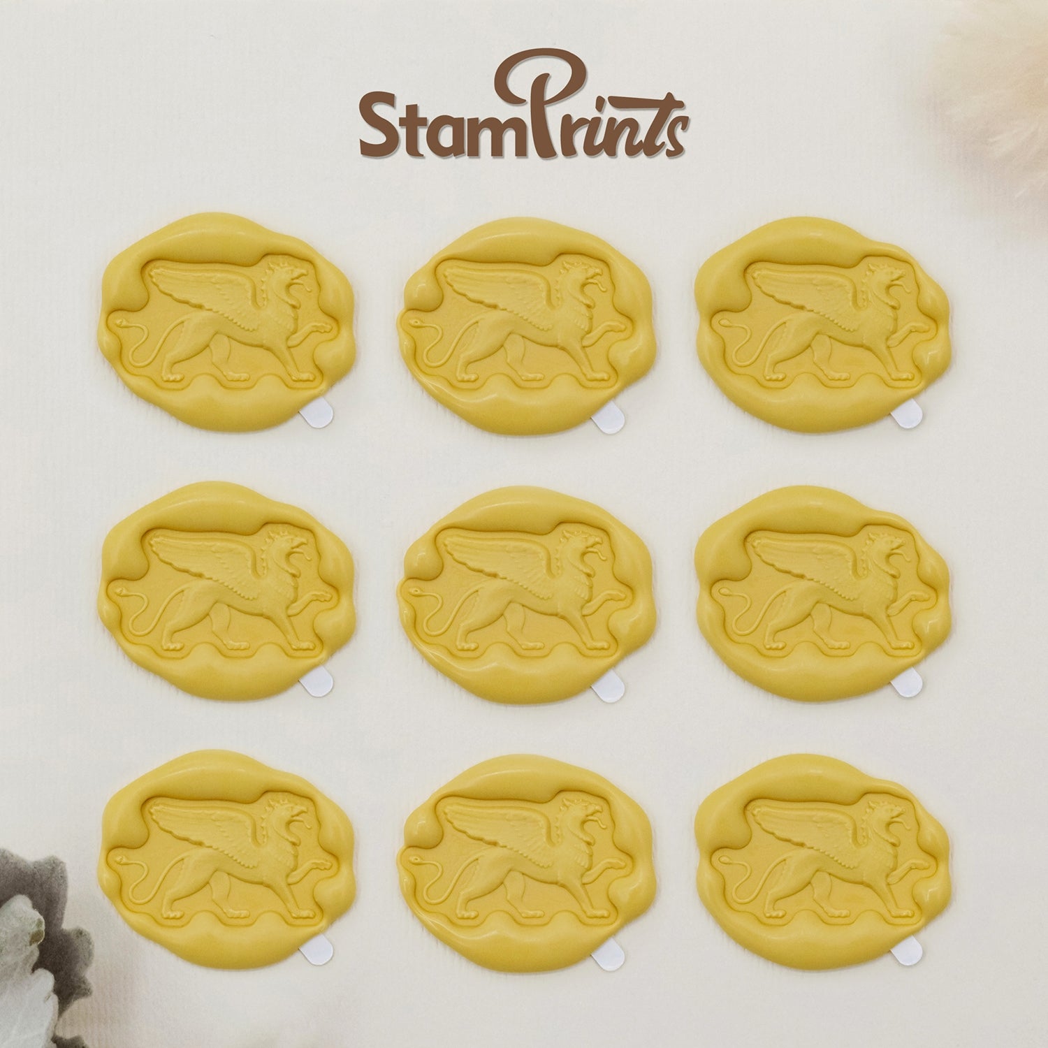 Stamprints 3D Reliefprägung Greif selbstklebend Siegelwachs Sticker 2