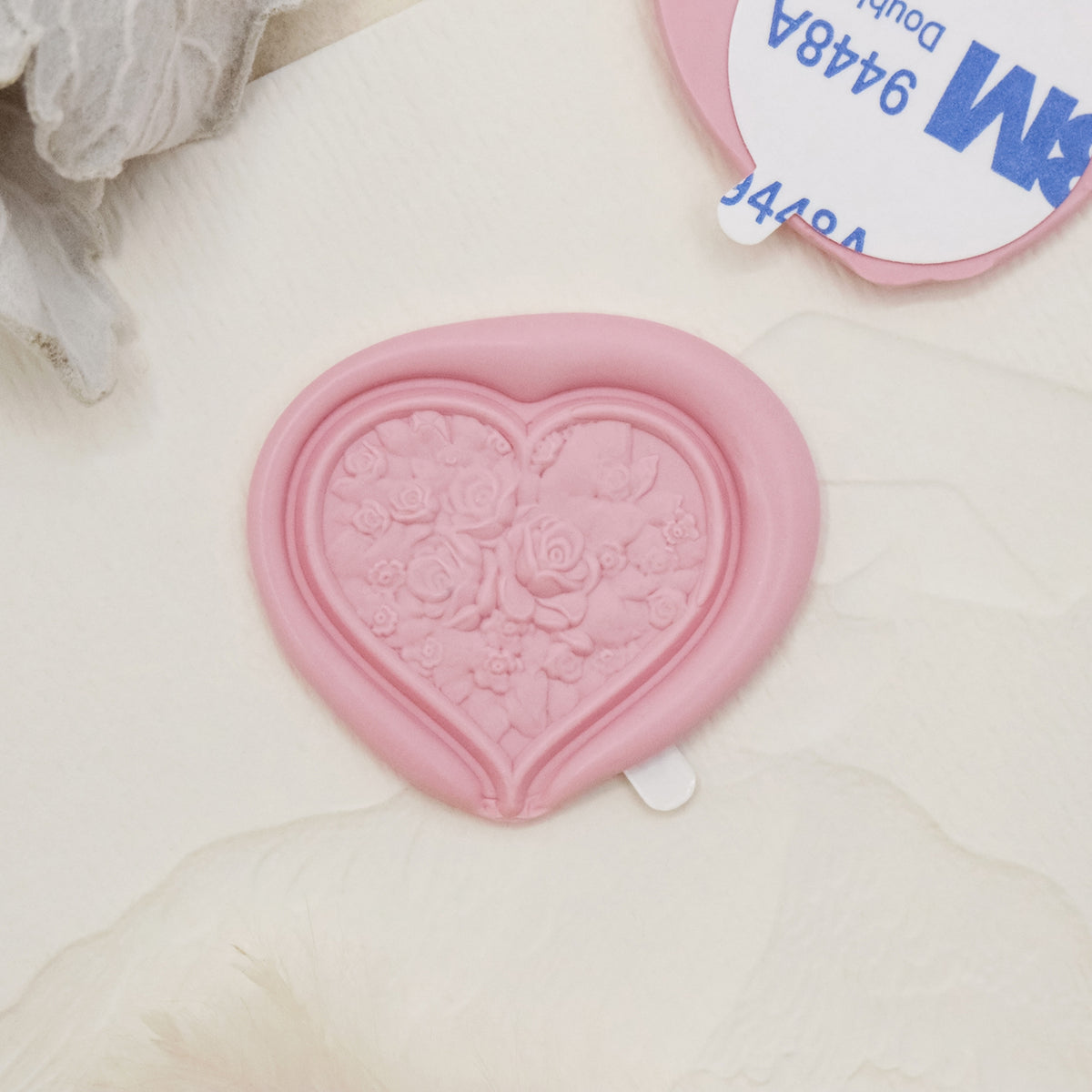 Stamprints 3D Reliefprägung Herzförmige Selbstklebende Siegelwachs Sticker 1