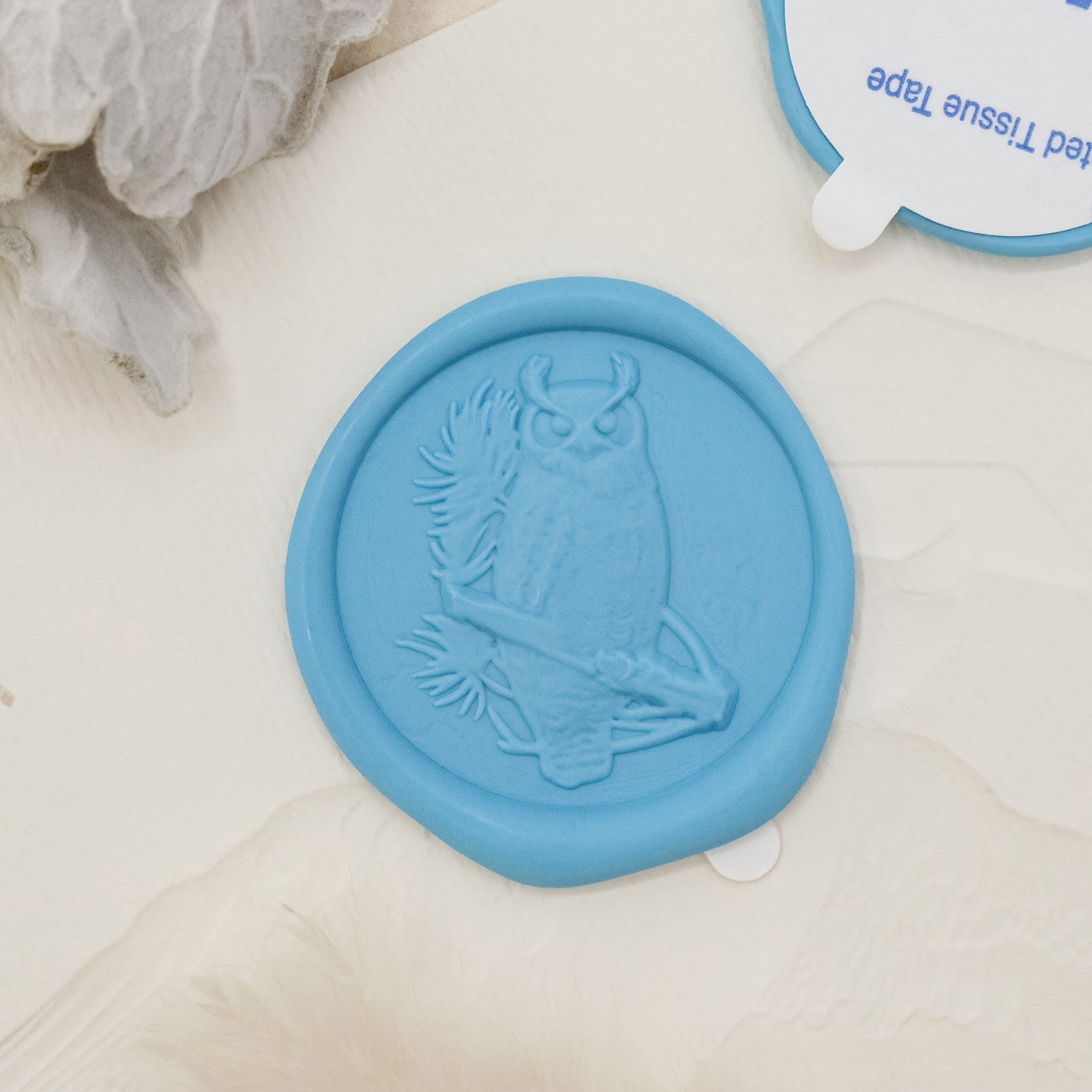Stamprints 3D Reliefprägung Nachteule Selbstklebend Siegelwachs Sticker 1