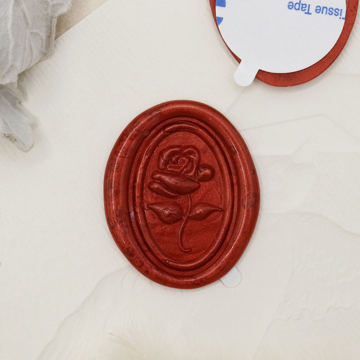 Stamprints 3D Reliefprägung Rose Selbstklebend Siegelwachs Siegelstempel Sticker 1
