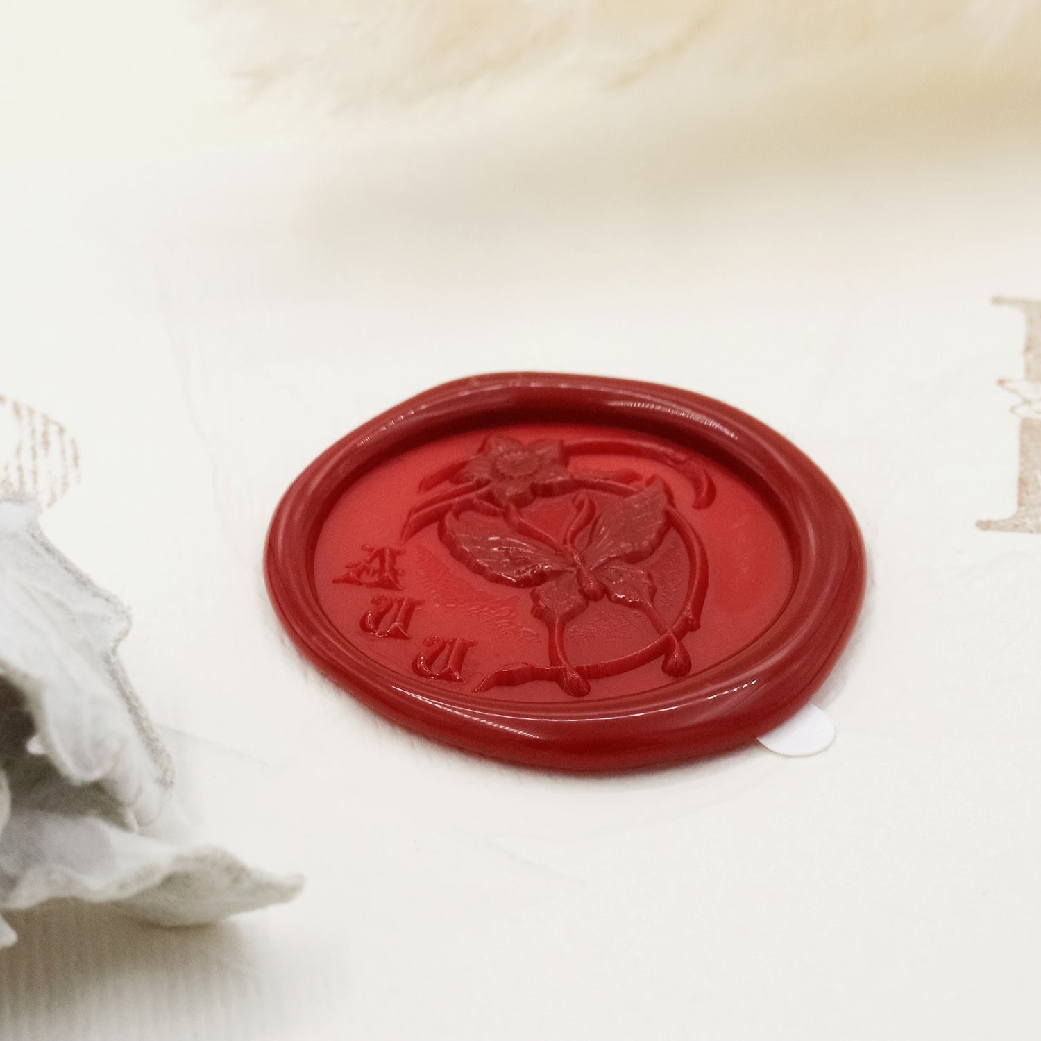 Stamprints 3D Reliefprägung Schmetterling selbstklebend Siegelwachs Siegelstempel Sticker 4