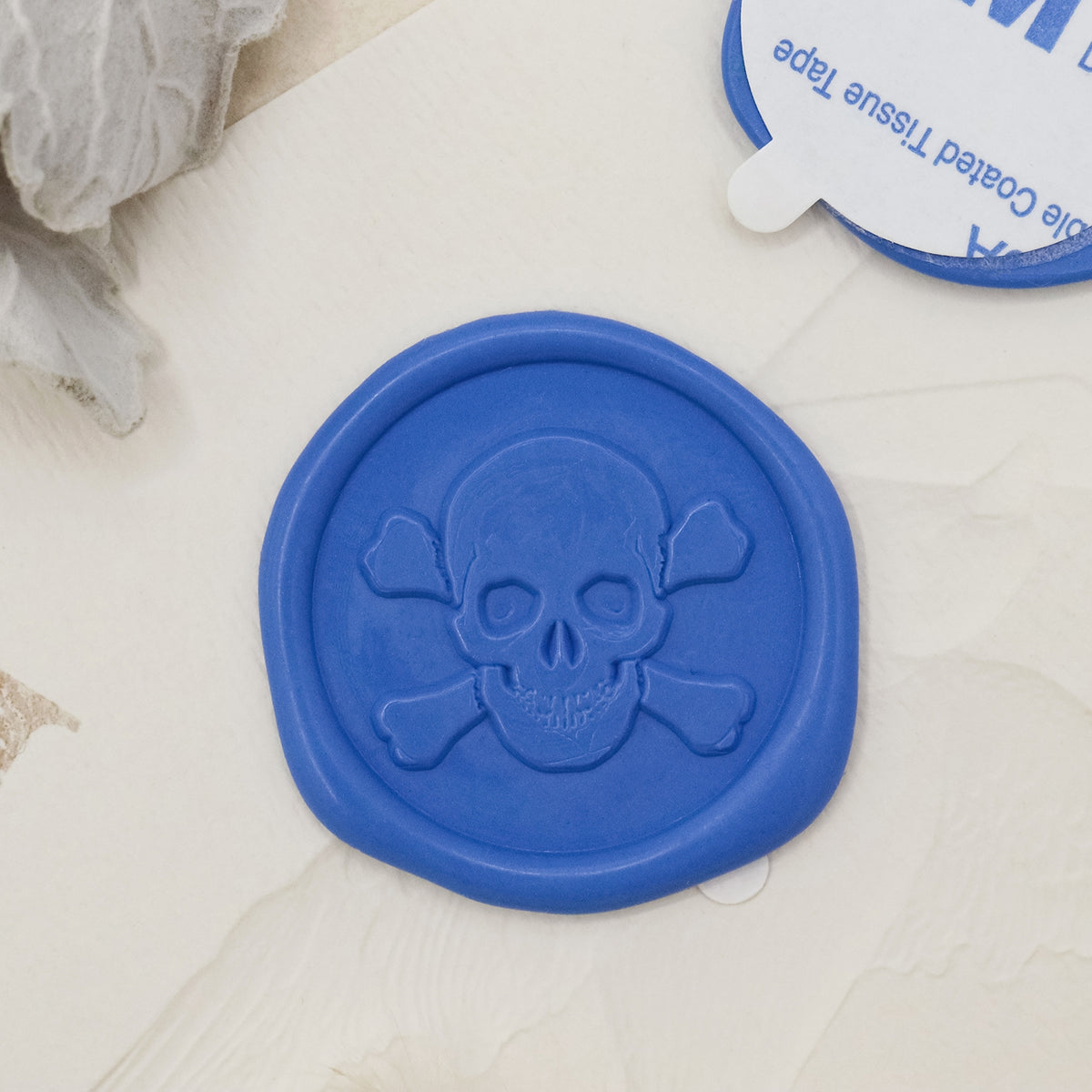 Stamprints 3D Relief Totenkopf Selbstklebende Wachssiegel Aufkleber 1