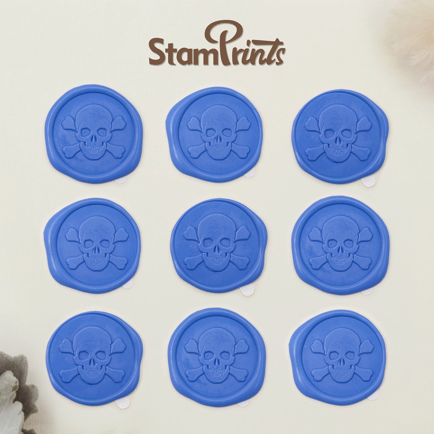 Stamprints 3D Relief Totenkopf Selbstklebende Wachssiegel Aufkleber 2