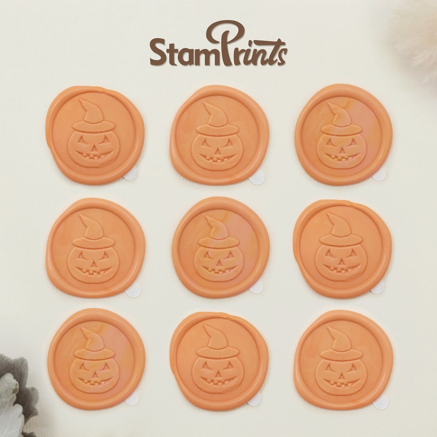 Stamprints 3D Reliefprägung Kürbis selbstklebend Siegelwachs Siegelstempel Sticker 2
