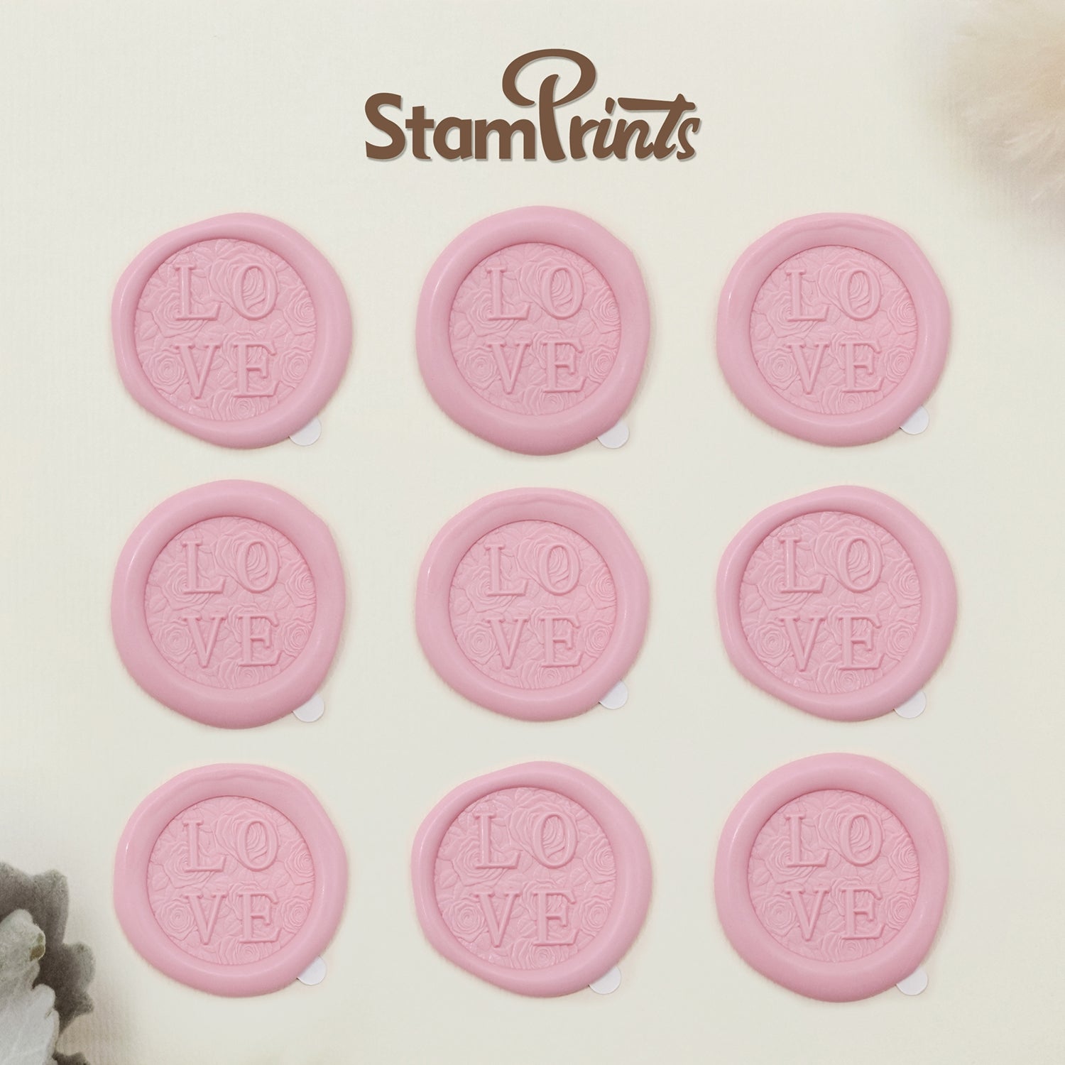 Stamprints 3D Relief Love Self-adhesive Wax Seal Stickers 2