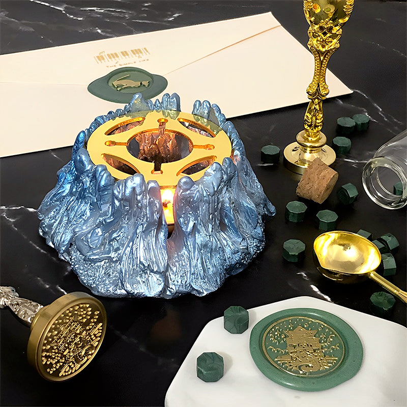 Vulkanisches Siegelwachs-Schmelz-Siegelwachs-Stövchen Siegelwachs Schmelzlöffel Set b3