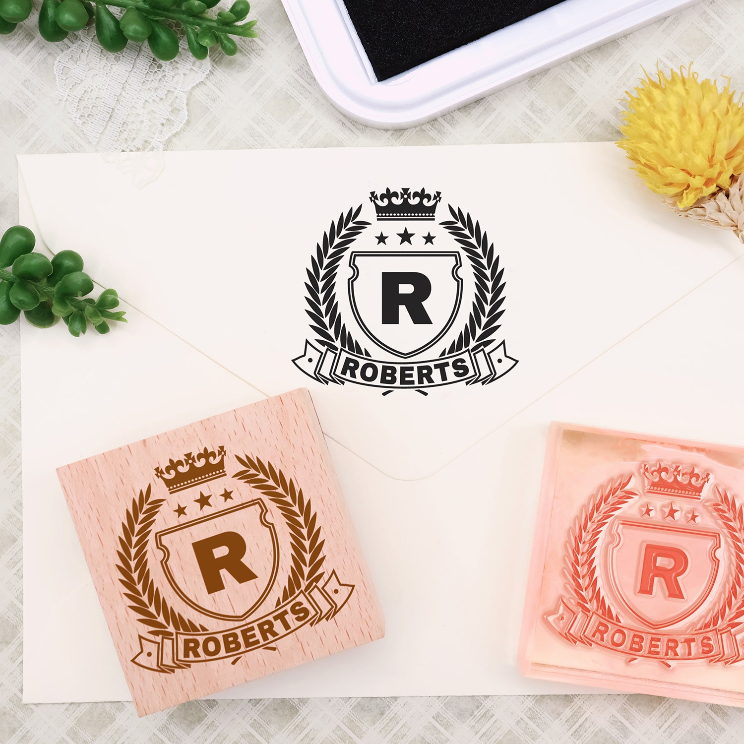 Personalisierter Familienwappen Gummistempel (18 Designs) Custom-Family-Cres1