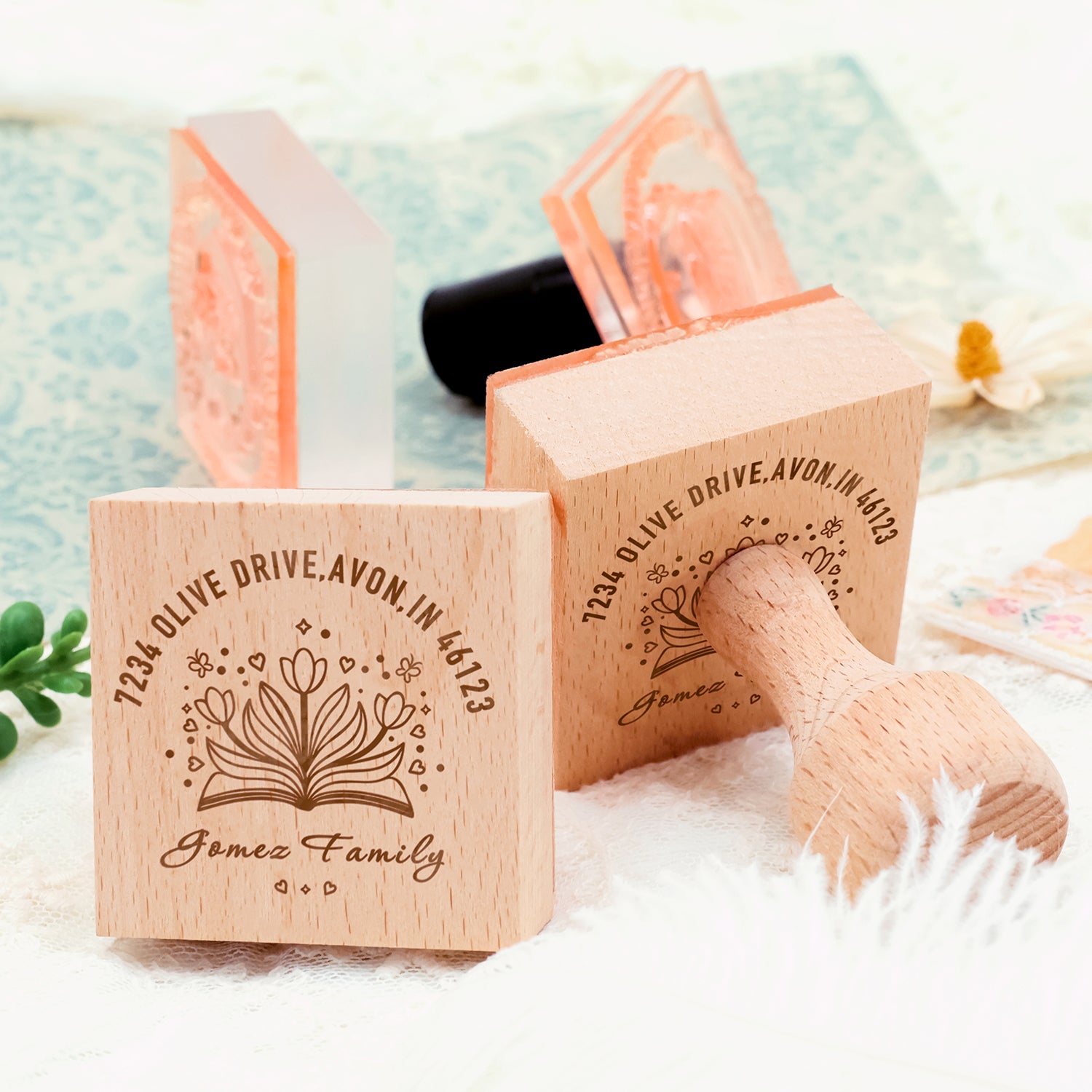 Personalisierte Botanische Bibliothek Gummistempel (18 Designs) Custom-Botanical-Library-book4