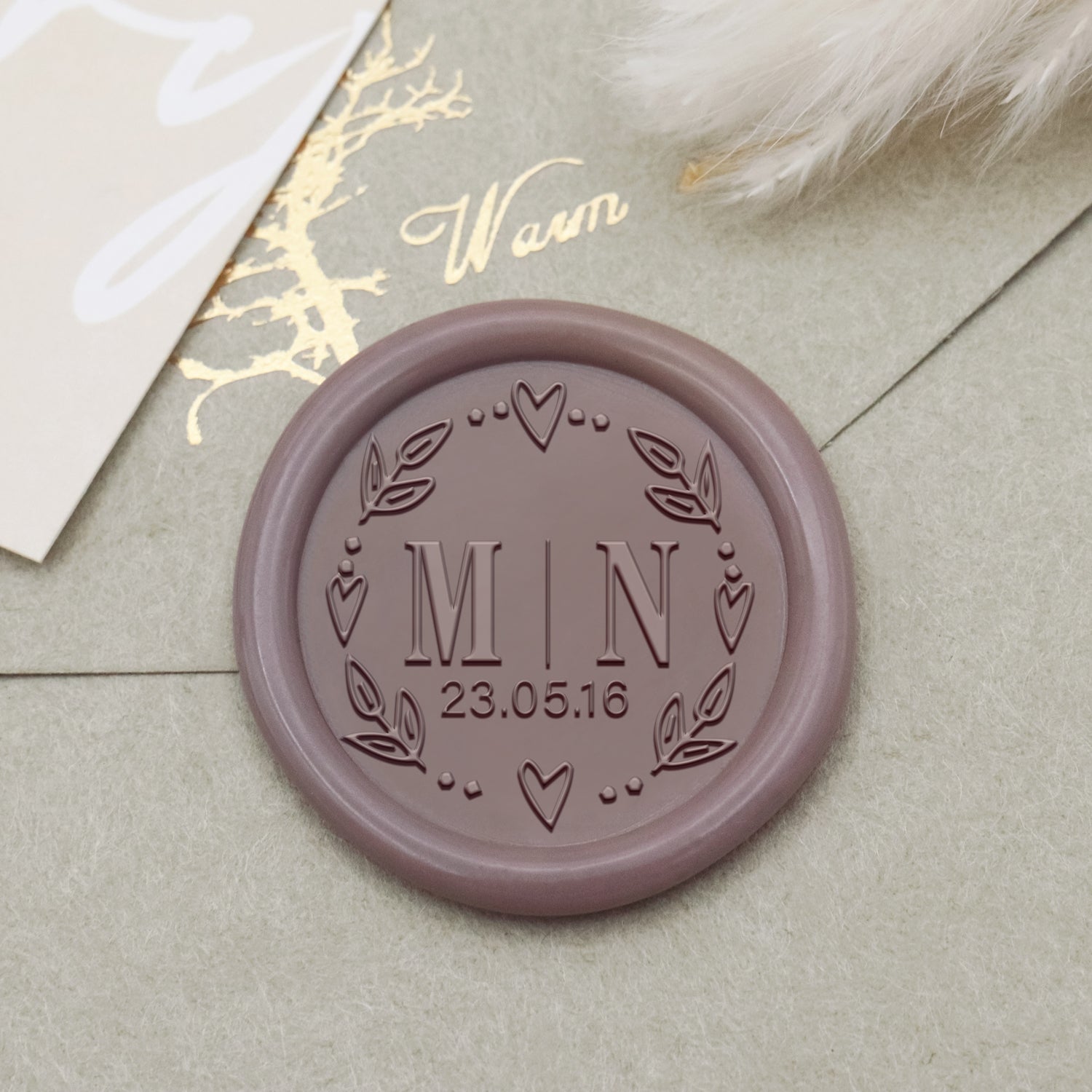 Personalisierte Lily Hochzeit Monogramm Siegelwachs Siegelstempel-16 1