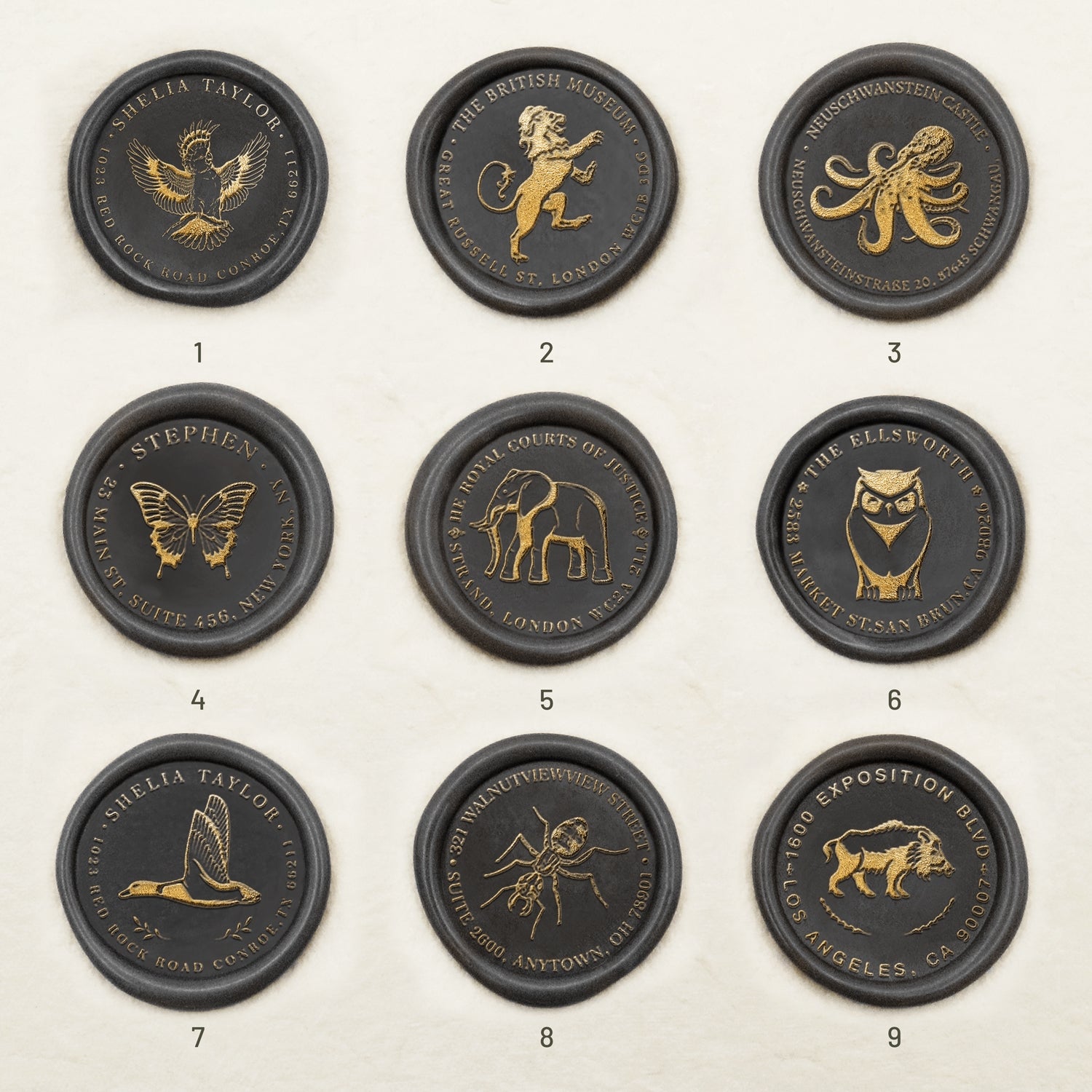 Personalisierte Adresse Siegelwachs Siegelstempel (27 Designs)-copy sku1