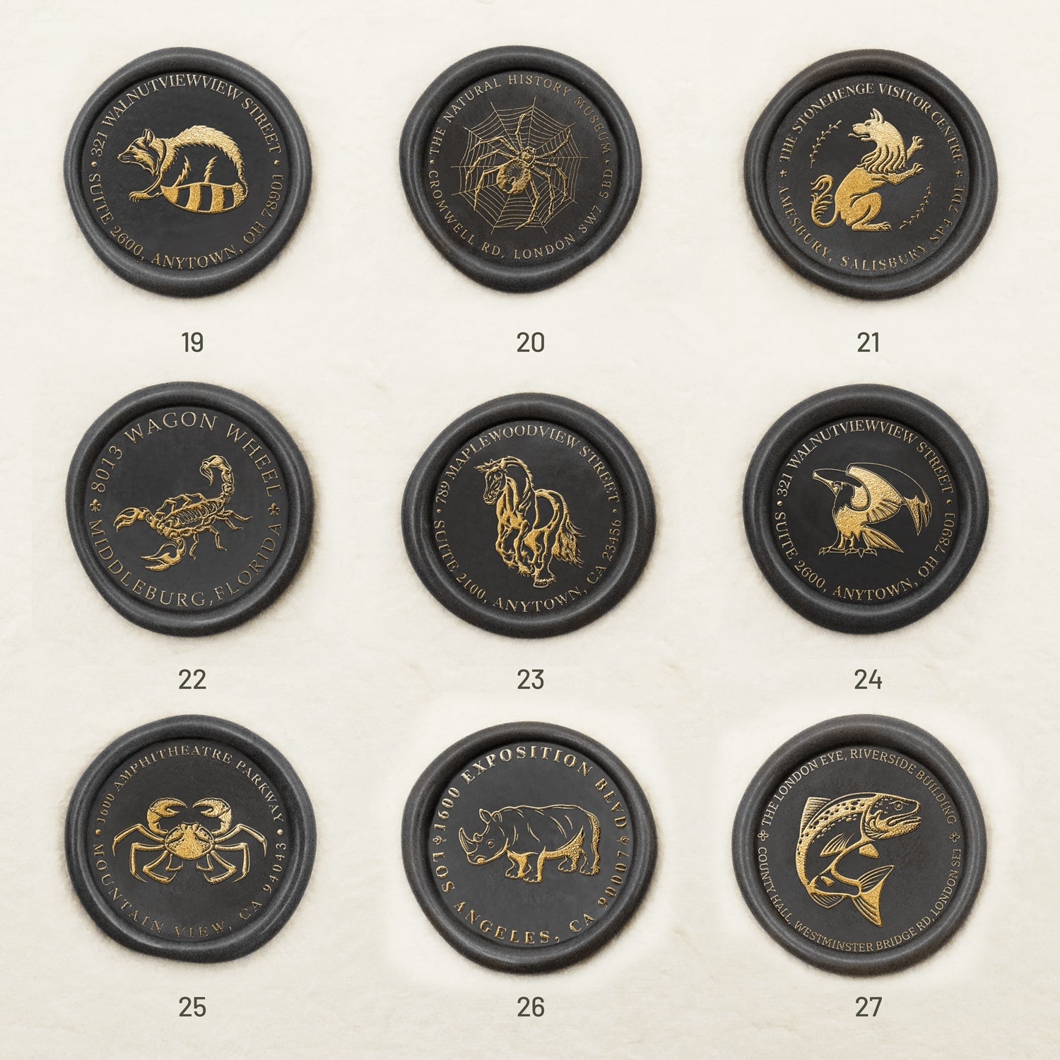 Personalisiert Tier Adresse Siegelwachs Siegelstempel (27 Designs) sku3