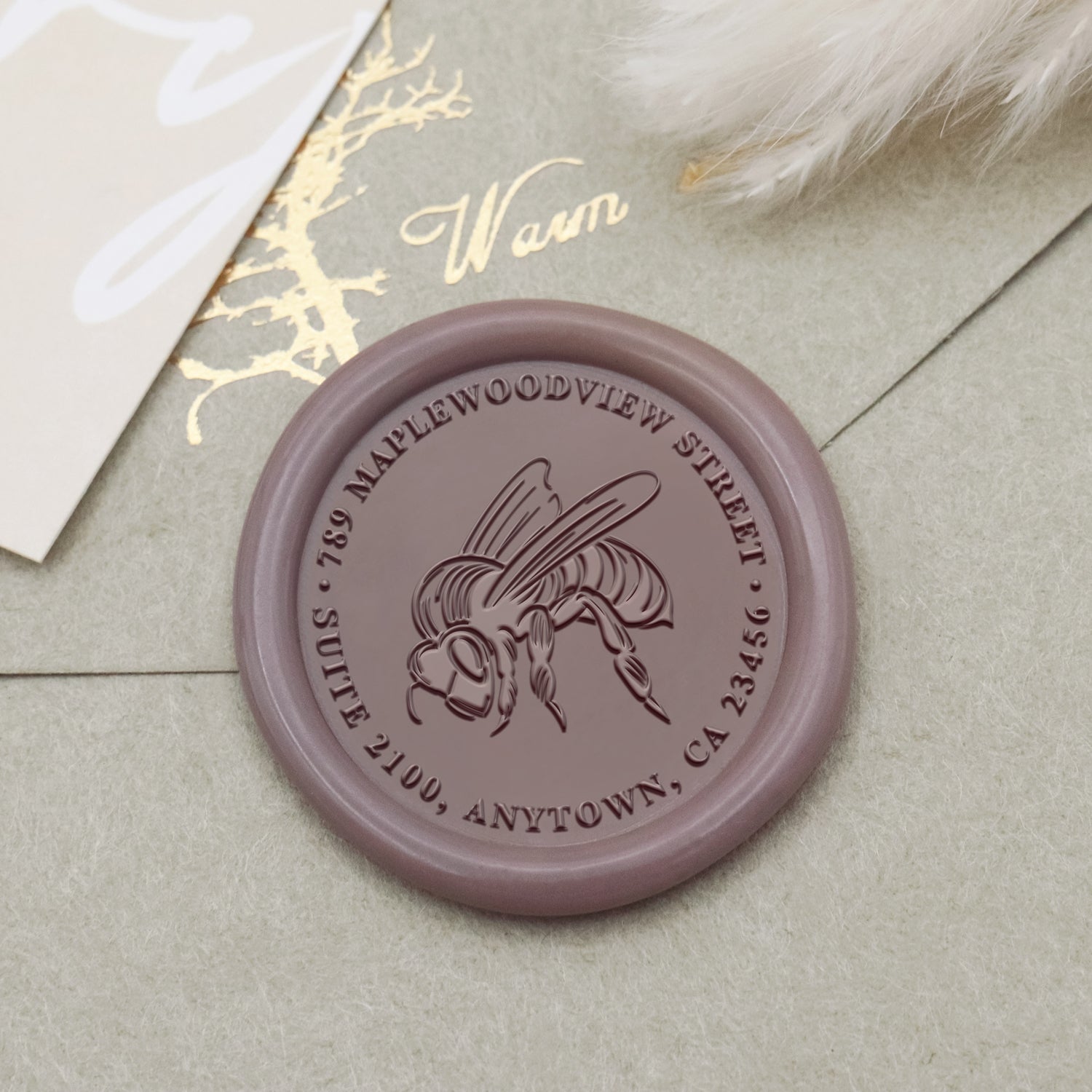 Personalisierter Hummel Adresse Siegelwachs Siegelstempel 1