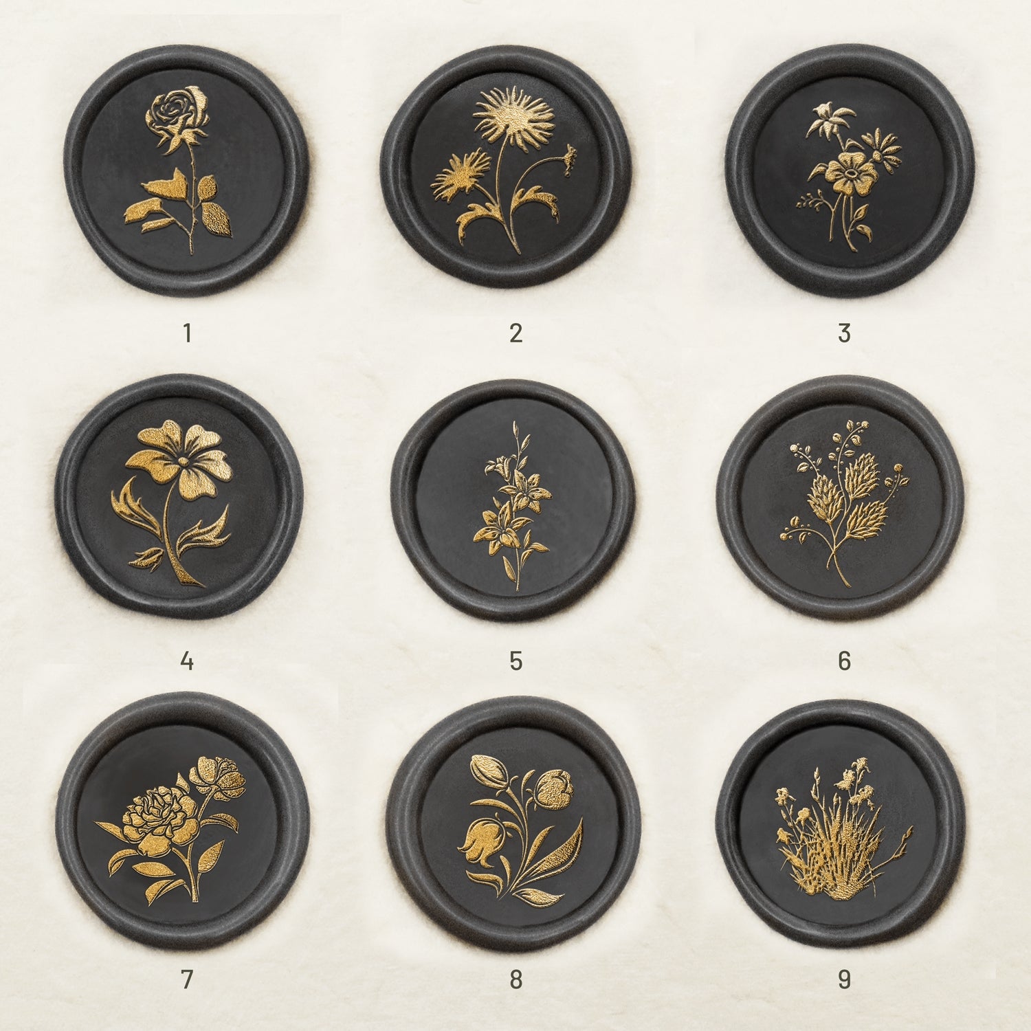 Botanischer Siegelwachs Siegelstempel (18 Designs)-sku1