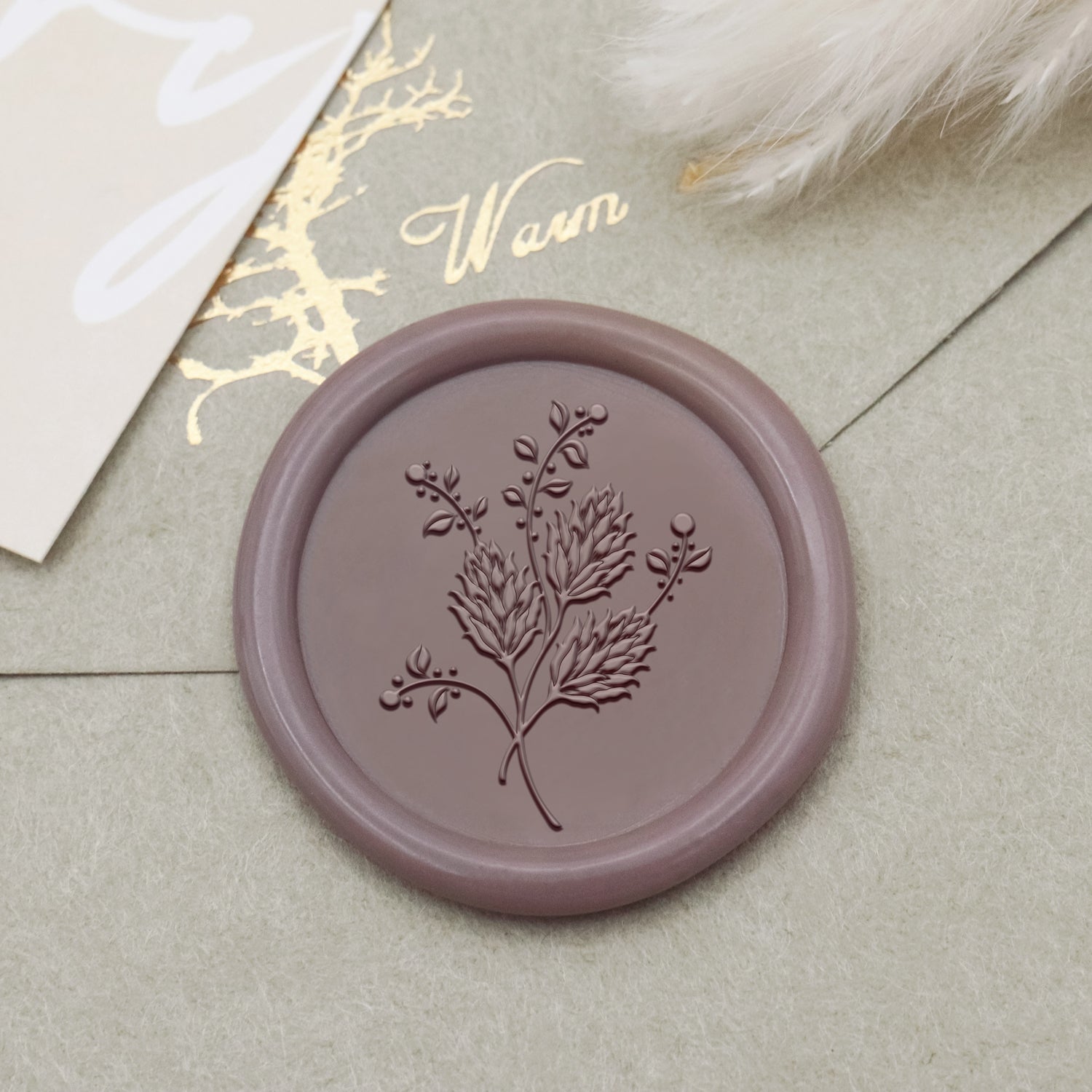 Botanischer Siegelwachs Siegelstempel (18 Designs)-6 1