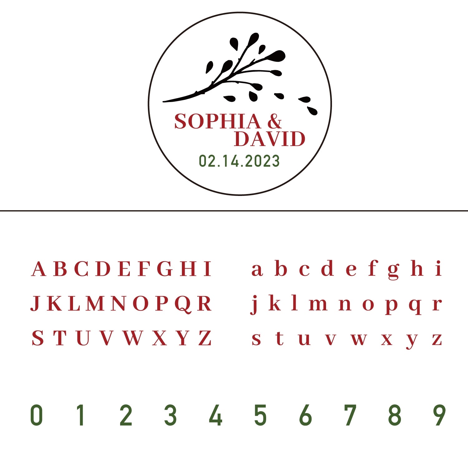 Personalisierter Aglaia Odorata Hochzeit Name und Datum Siegelwachs Siegelstempel Stempel 3