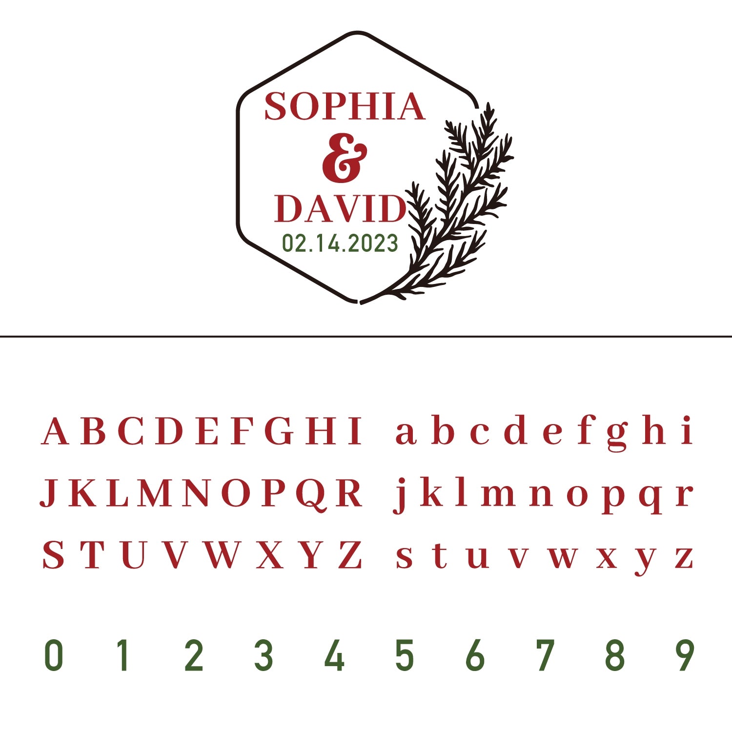 Personalisierter Olivenzweig Hochzeit Name und Datum Siegelwachs Siegelstempel 9