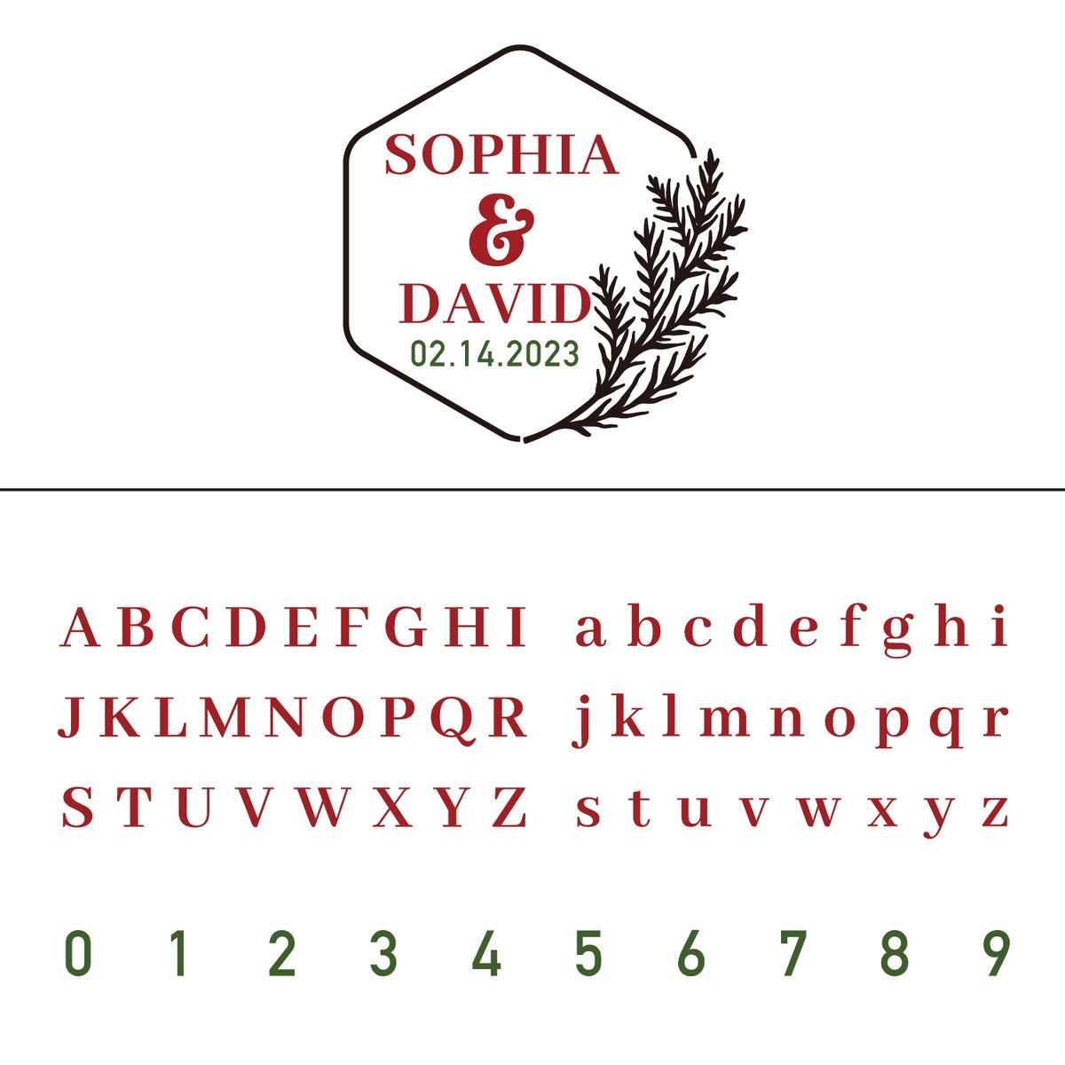 Personalisierter Olivenzweig Hochzeit Name und Datum Siegelwachs Siegelstempel 9