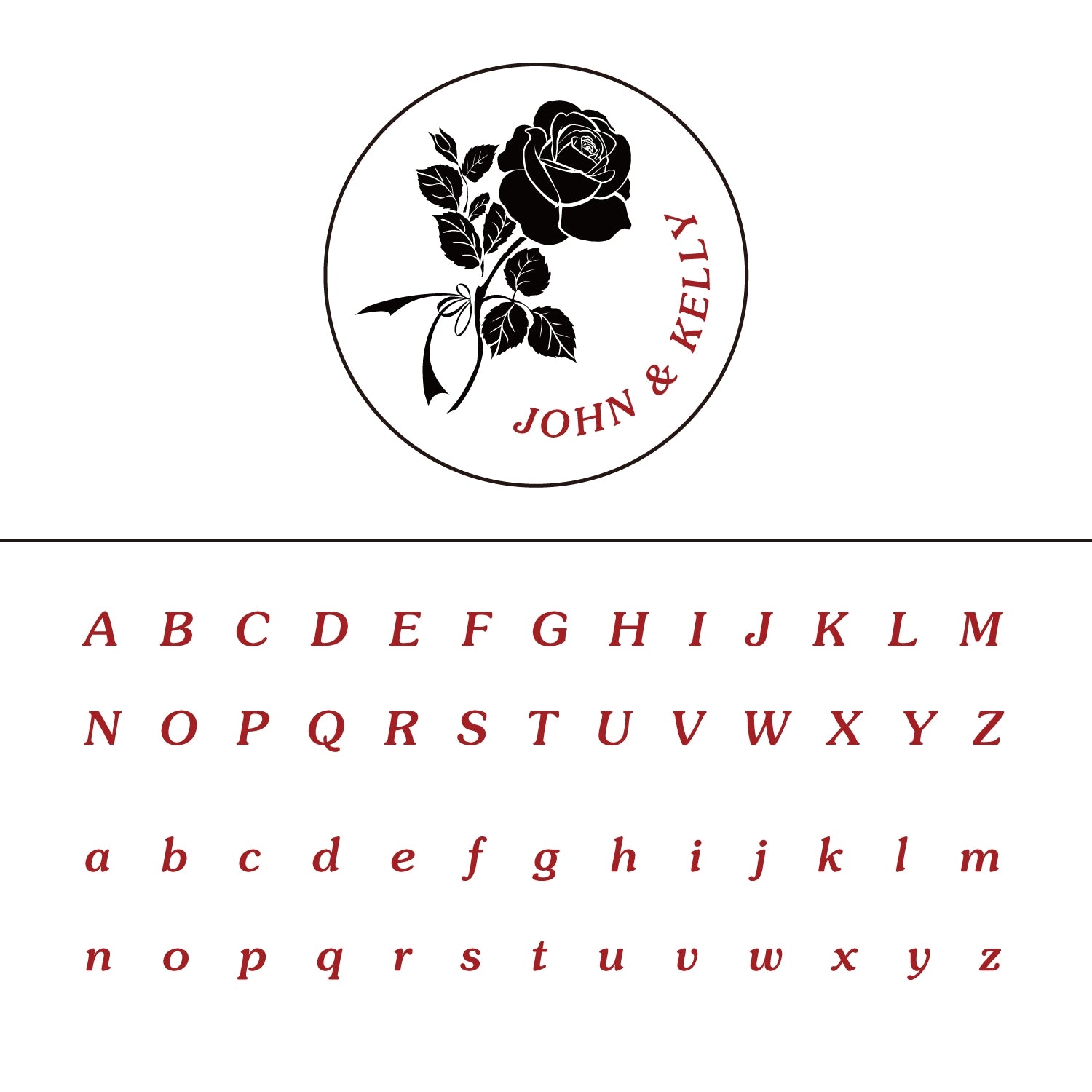 Personalisierter Rosen-Hochzeits-Siegelwachs-Siegelstempel 12