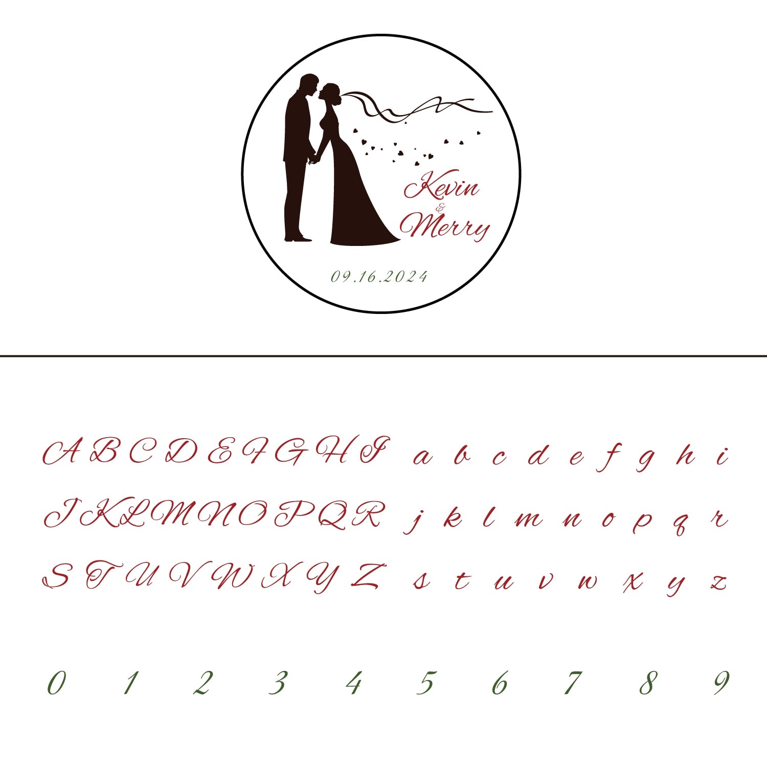 Personalisierter Frischvermählten-Figur Hochzeit Siegelwachs Siegelstempel 21
