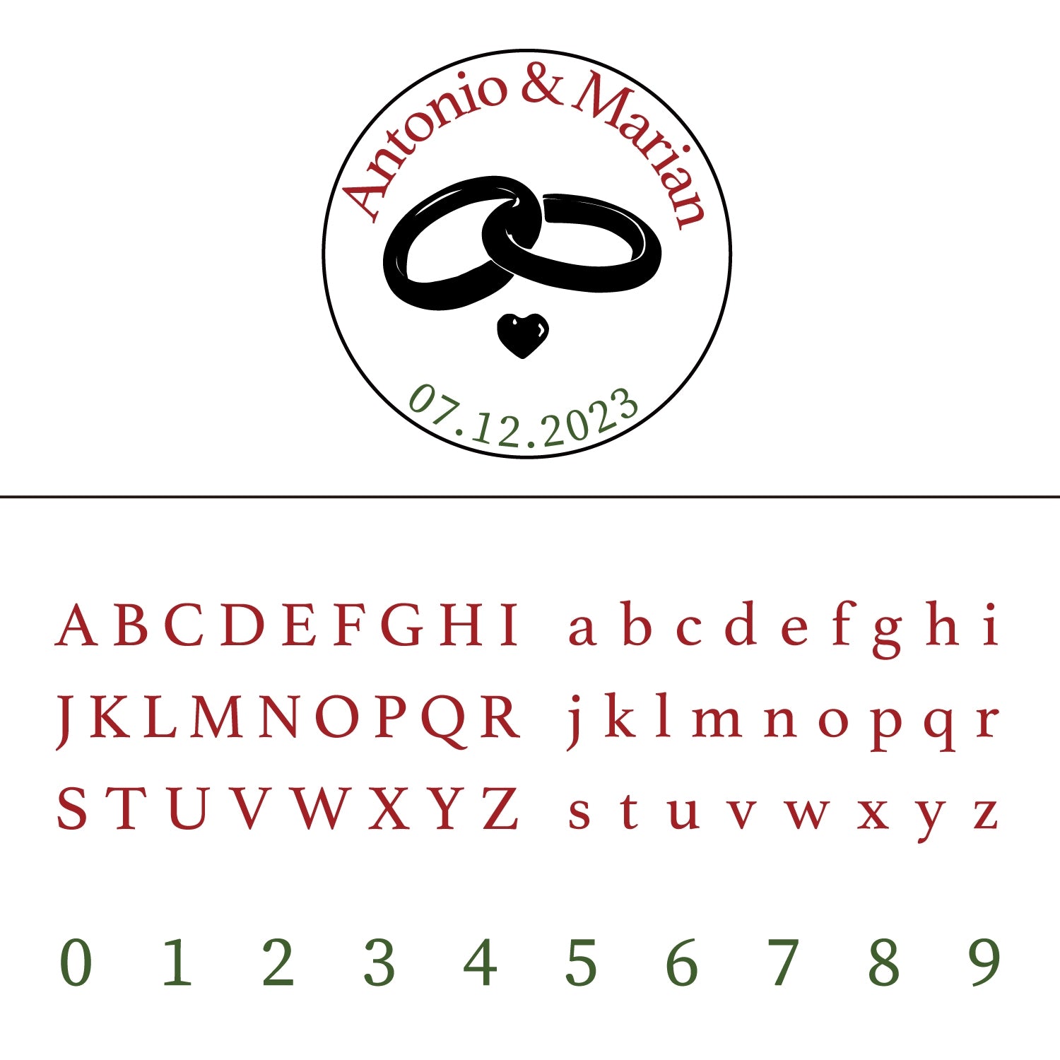 Personalisierter Paar Ringe Hochzeit Siegelwachs Stempel 27