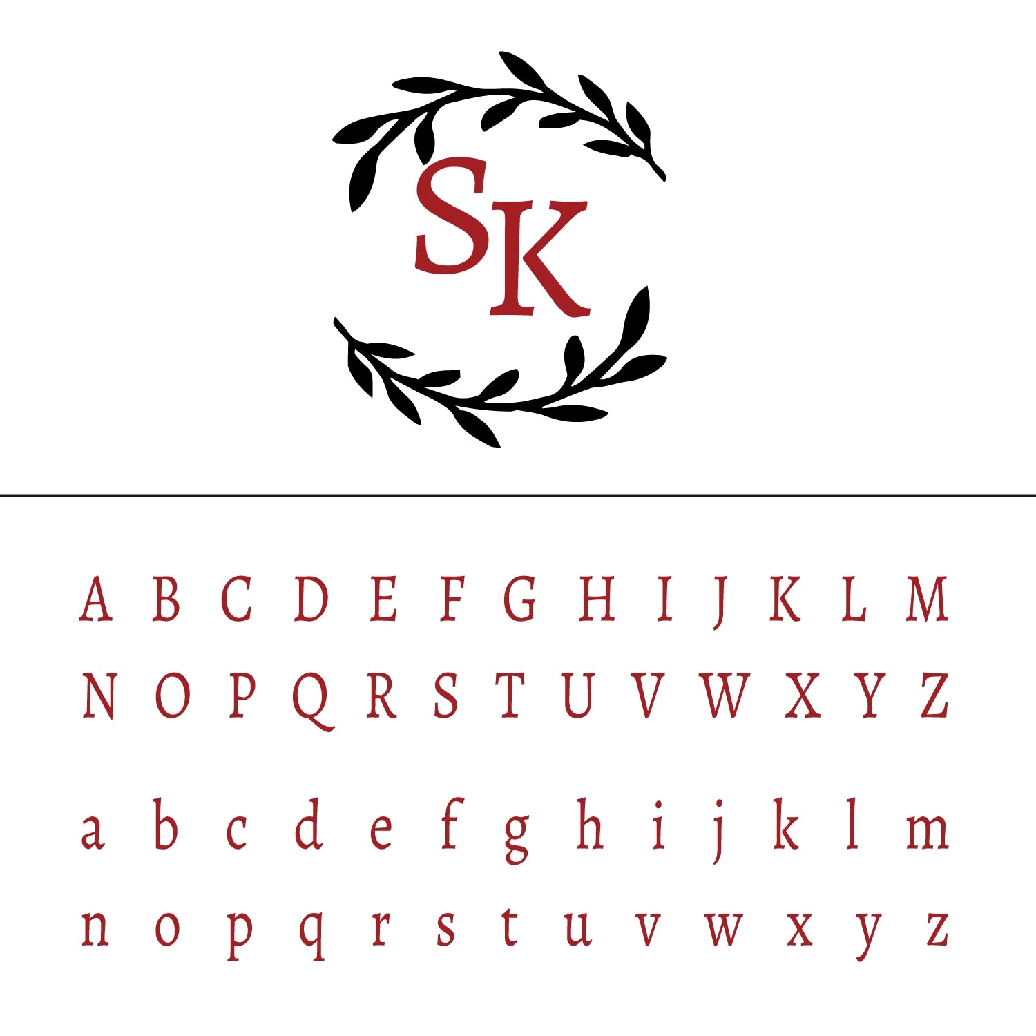 Personalisierter Lorbeerblätter Hochzeits Monogramm Siegelwachs Siegelstempel 25