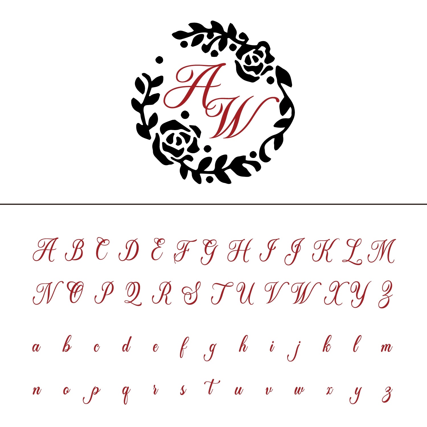 Personalisierter Rosengirlande Hochzeits-Monogramm Siegelwachs Siegelstempel 27