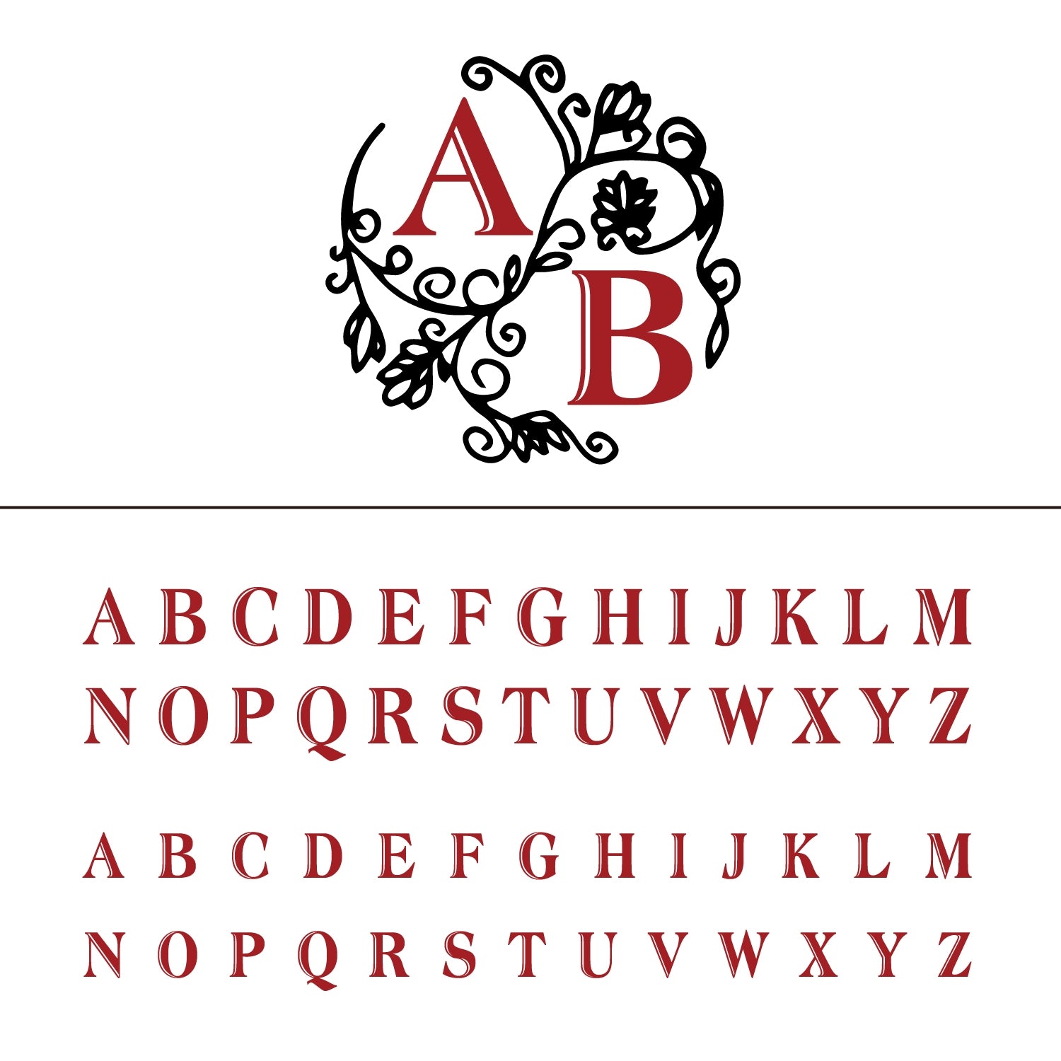 Personalisierter Blumen-Ranken Hochzeits-Monogramm Siegelwachs Siegelstempel 31