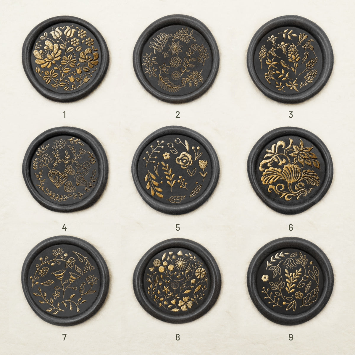 Floral Tile Pattern Wax Seal Stamp (9 Designs)sku1-9