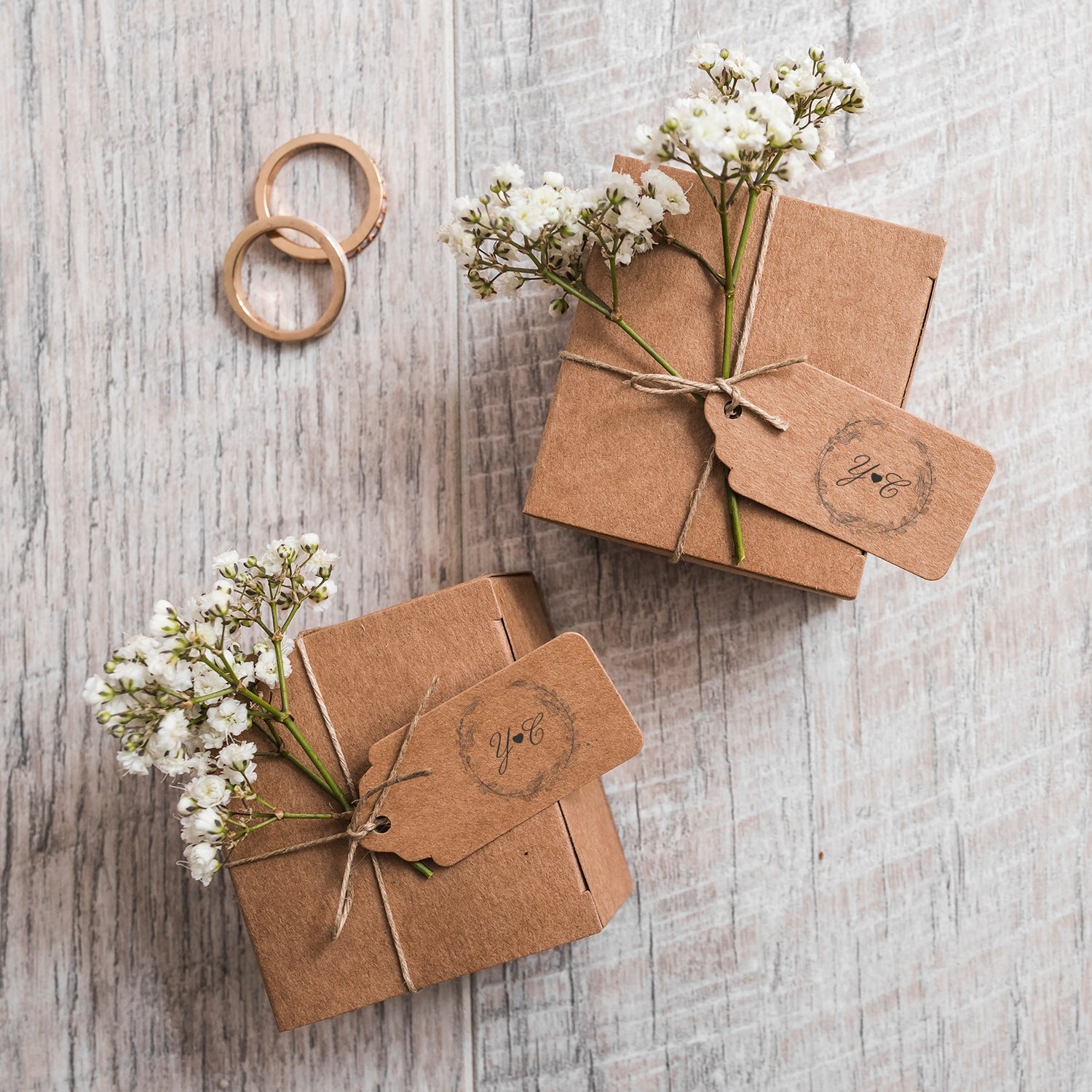 Individueller Botanischer Hochzeits-Monogramm Gummistempel - Style 17 wd2