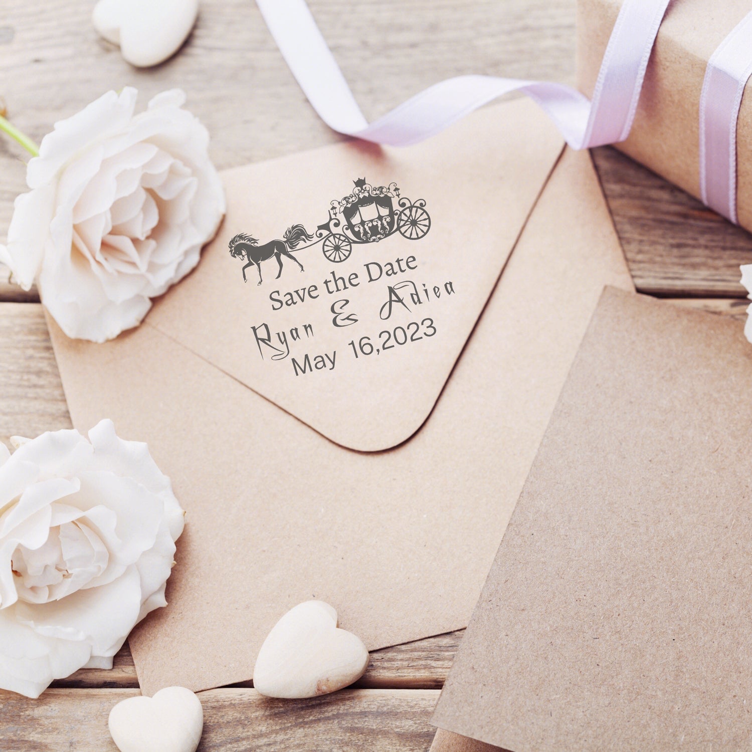 Personalisierte Hochzeit Save the Date Gummistempel (25 Designs)7