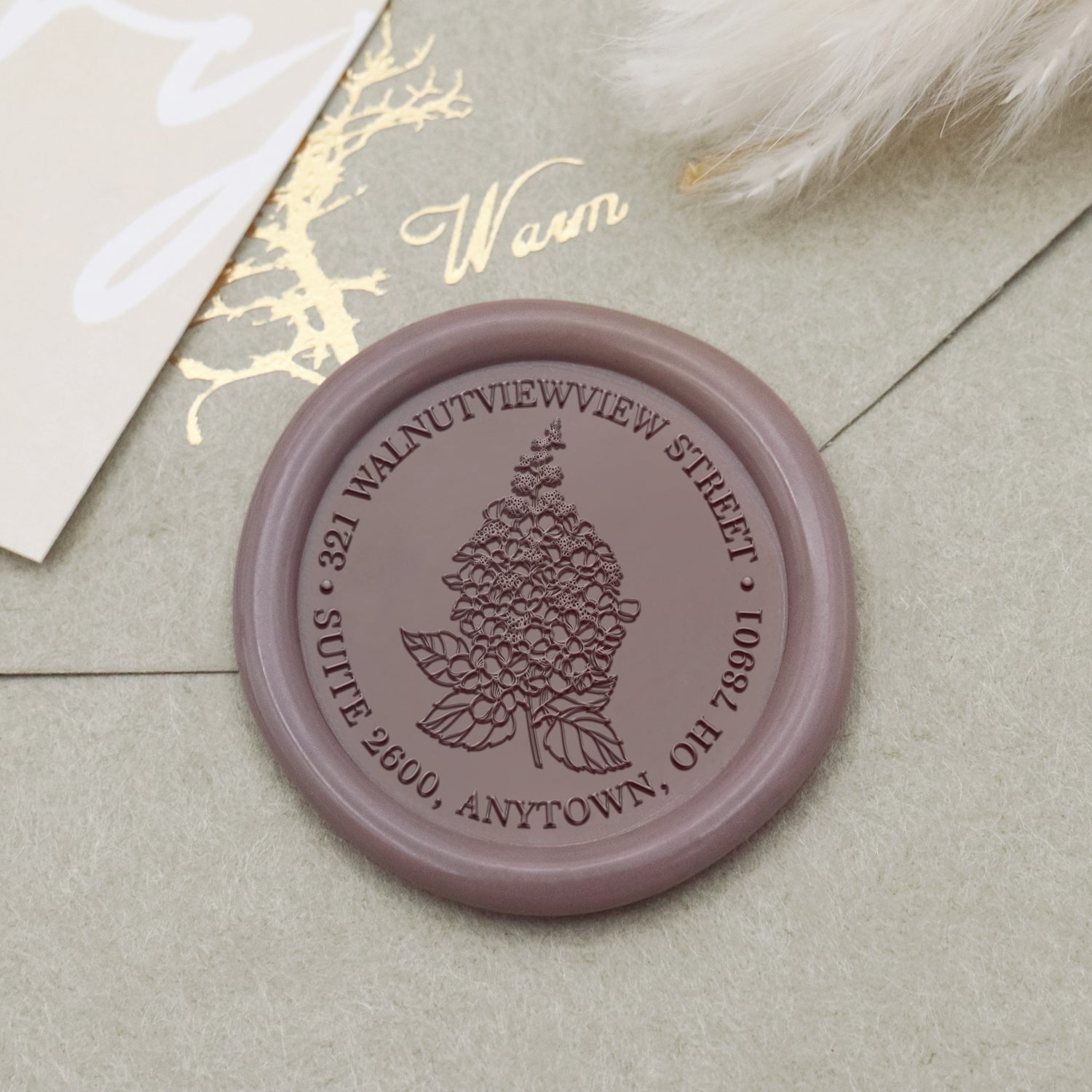 Personalisierter Pfingstrose Adresse Siegelwachs Siegelstempel Stempel-13 1