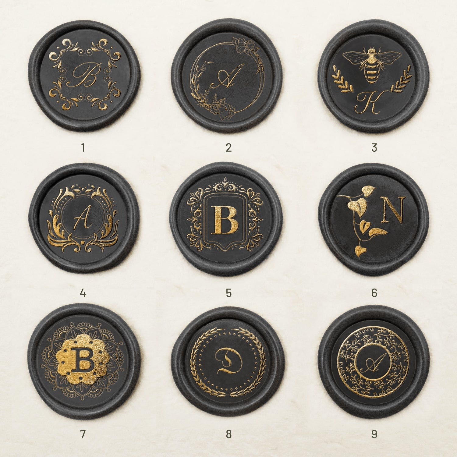 Geheimnisvolle Flüstern Personalisiert Initial Siegelwachs Siegelstempel (27 Designs) -sku1