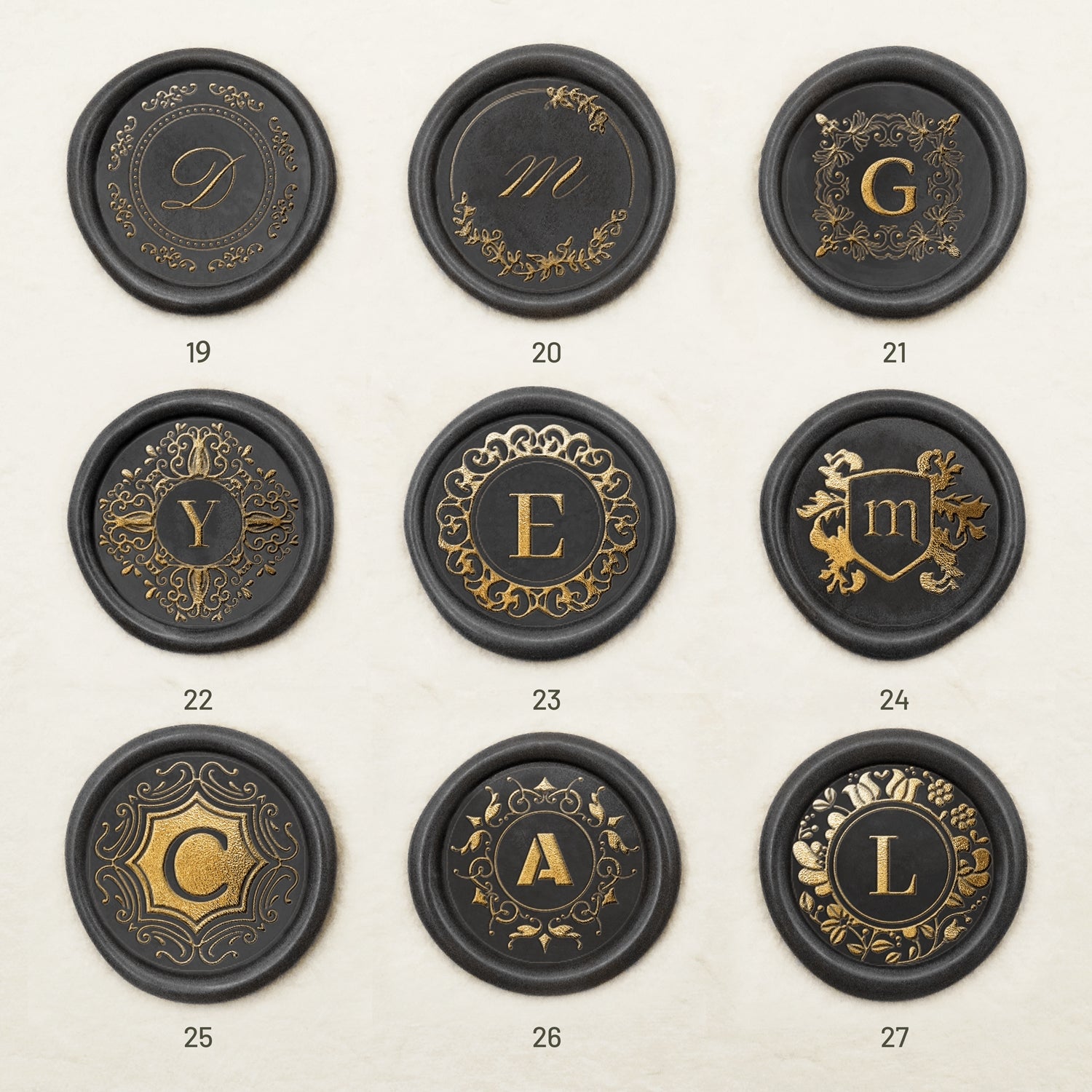 Geheimnisvolles Flüstern Personalisiert Initial Siegelwachs Siegelstempel (27 Designs) -sku3