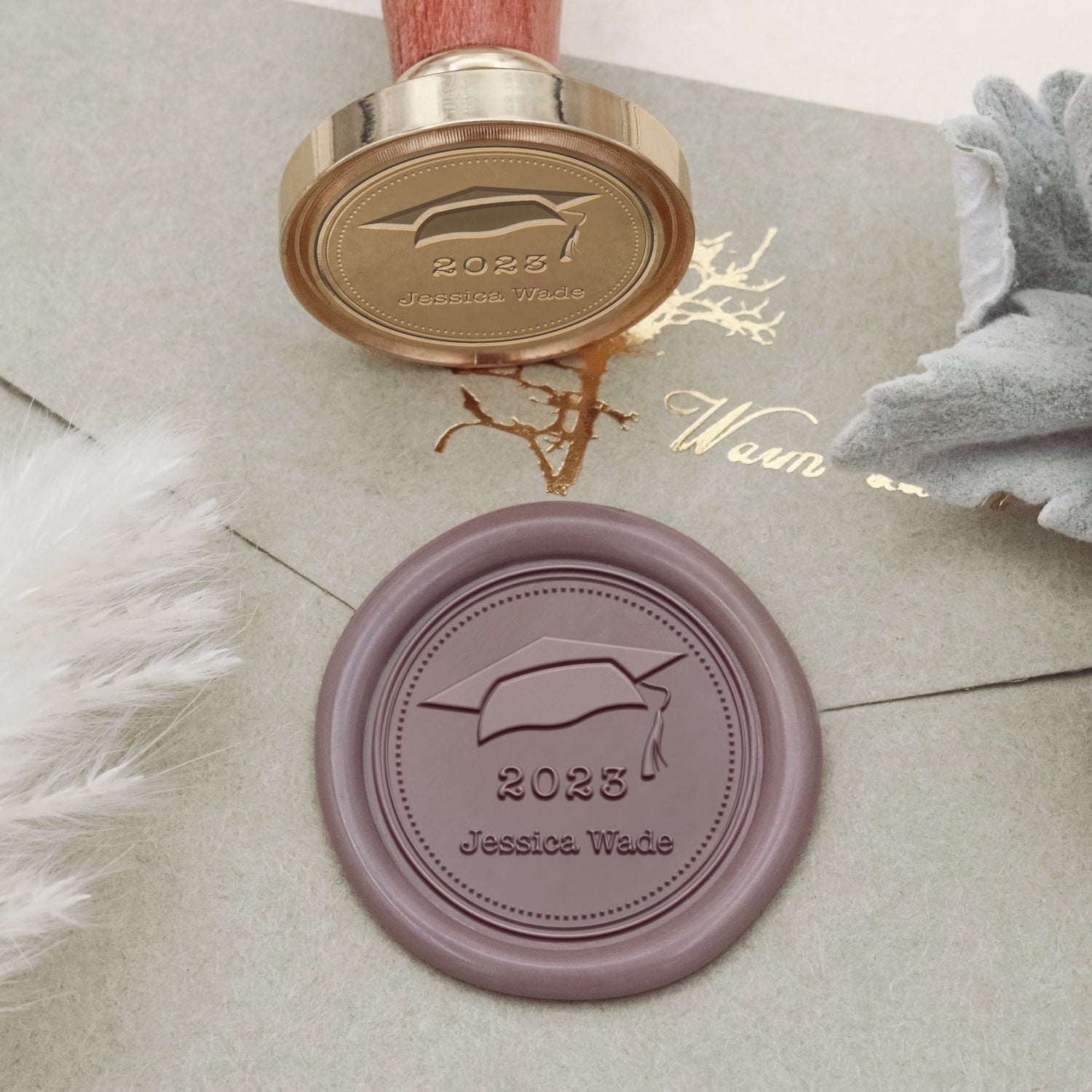 Personalisierter Abschluss Siegelwachs Siegelstempel (27 Designs)-2