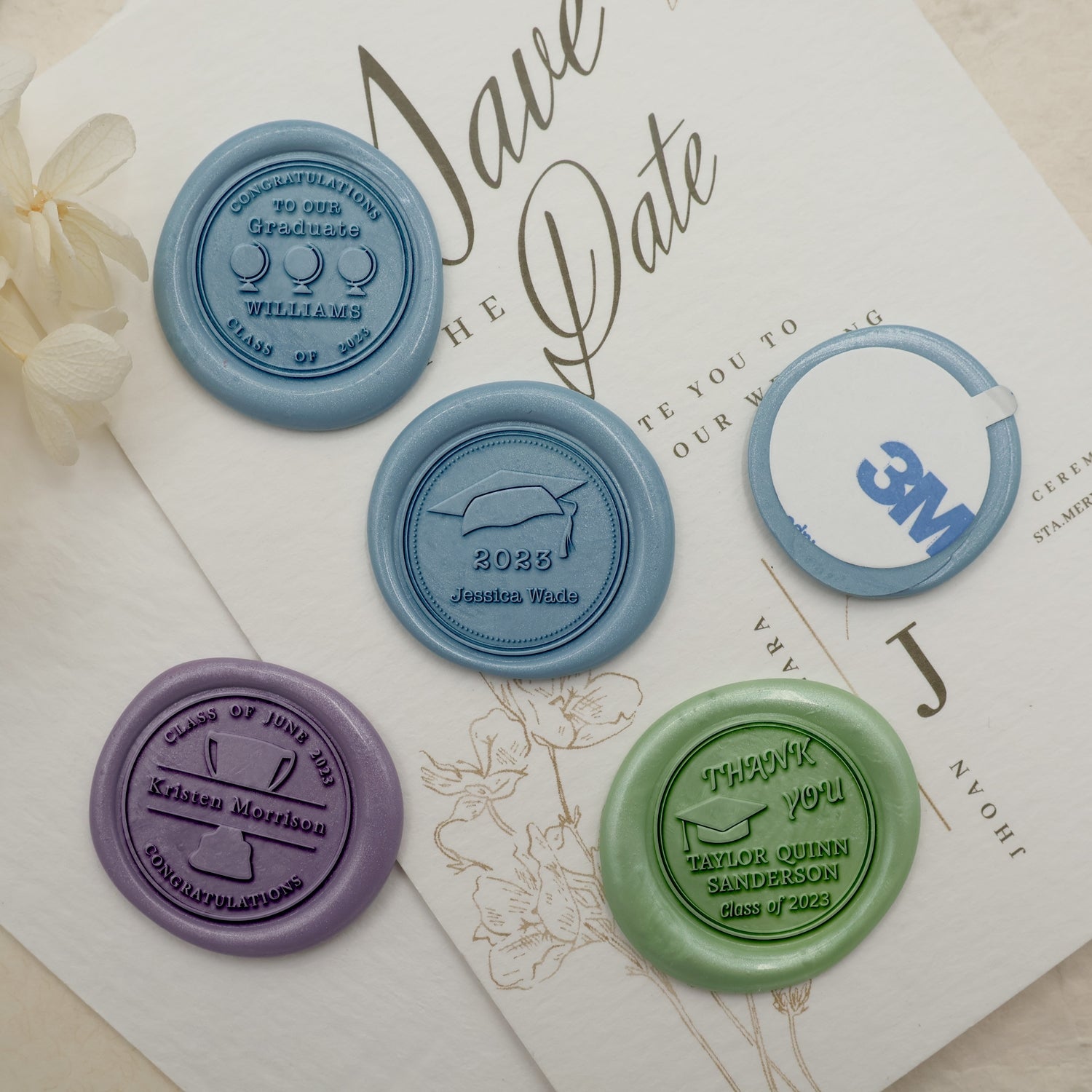 Personalisierter Abschluss Siegelwachs Siegelstempel (27 Designs)-3