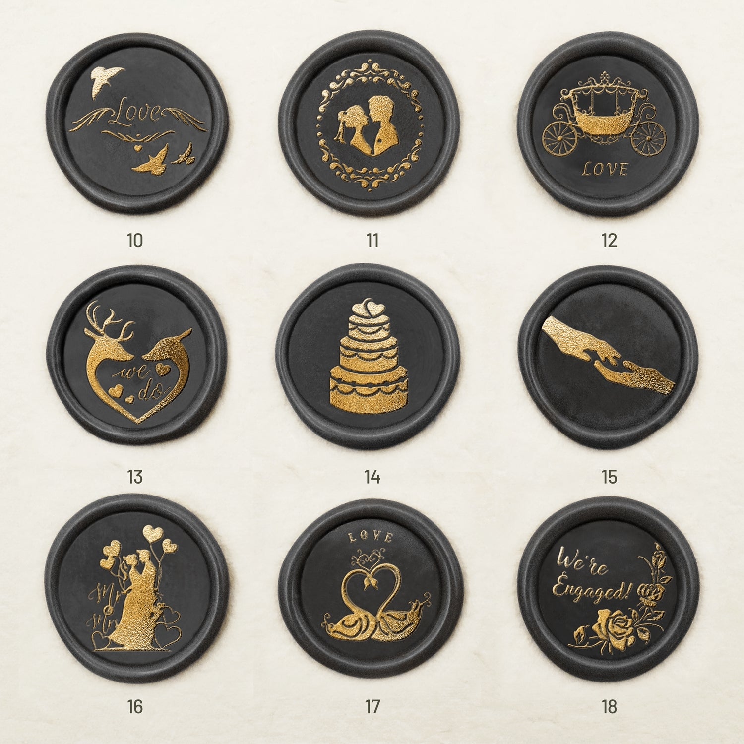 Hochzeitsfeier Siegelwachs Siegelstempel (27 Designs)-sku2